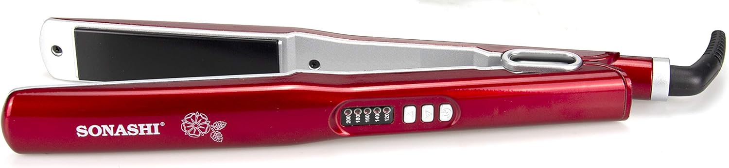 مكواة فرد الشعر سوناشي SHS-2042-60W مع لوحة سيراميك سوداء، مؤشر LED، التحكم في درجة الحرارة | جهاز العناية الشخصية - الصورة 2