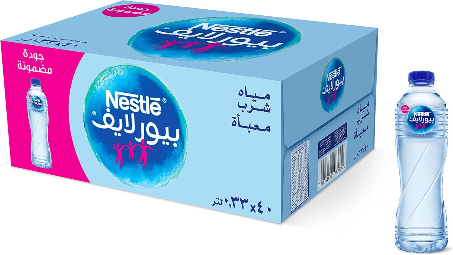 nestle pure life مياه شرب معبأة 40 x 330 مل - الصورة 3