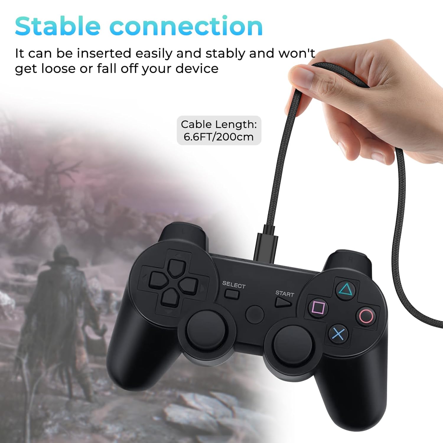 كابل وحدة تحكم ps4، كابل micro usb شاحن android، كابل شح - الصورة 2