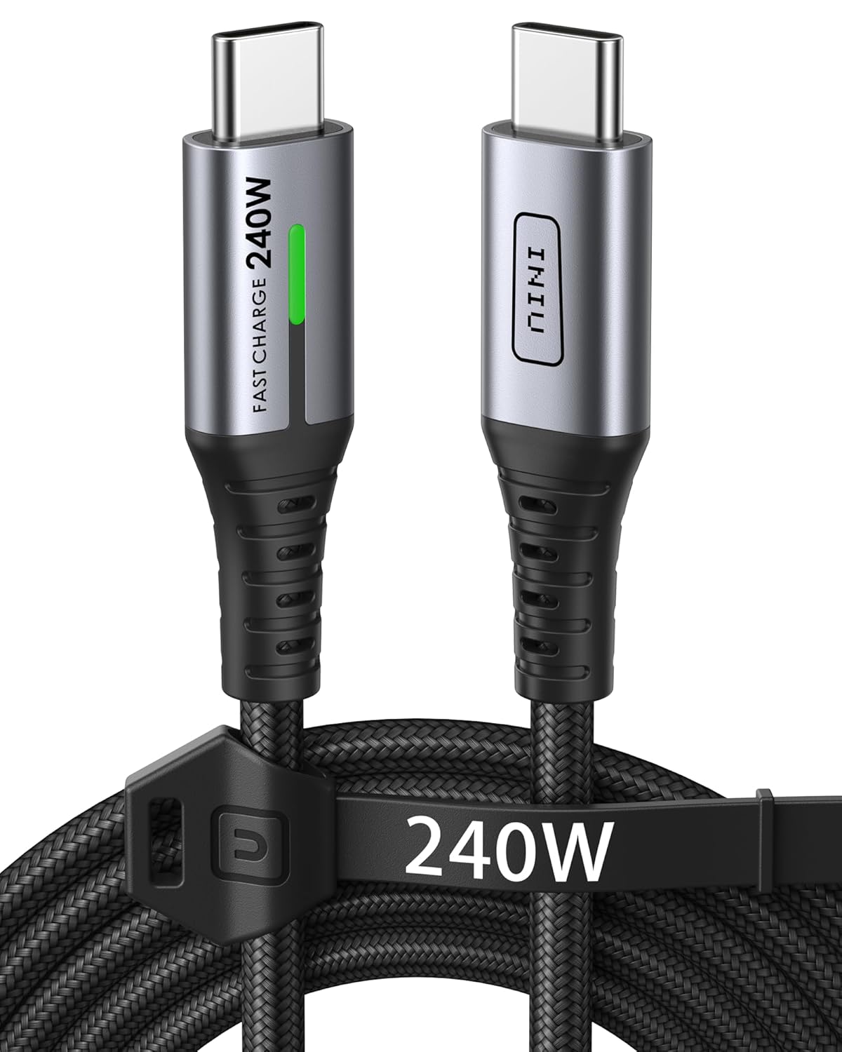 كابل INIU من النوع C بطول 2 متر، كابل شاحن سلك مجدول من النايلون 240 وات، كابل USB C للشحن فائق السرعة متوافق مع iPhone 17 16 15 Pro Max Sam-sung S25 S24 S23 Nintendo Switch 2 أجهزة الكمبيوتر المحمولة Steam Deck وما إلى ذلك.