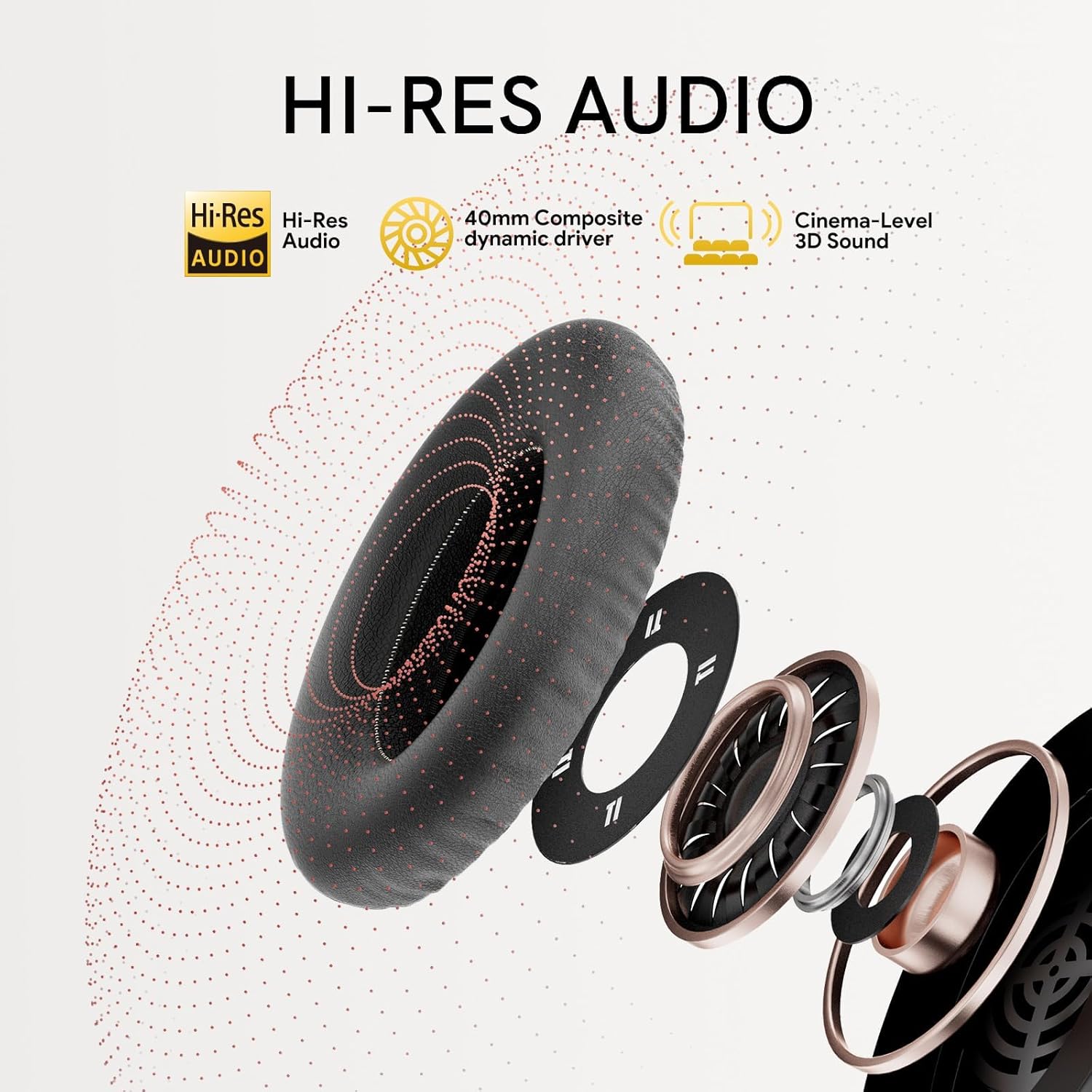 سماعات رأس QCY H3 Hybrid بخاصية إلغاء الضوضاء النشطة، صوت عالي الدقة مع صوت جهير عميق، سماعات بلوتوث 5.4 لاسلكية فوق الأذن، اتصال متعدد النقاط، وقت تشغيل 60 ساعة، مكالمات واضحة بـ 5 ميكروفونات AI - الصورة 4