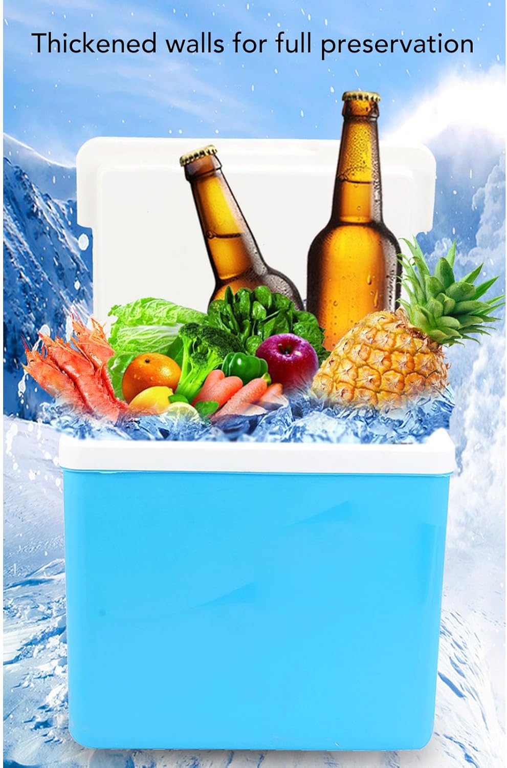 صندوق تبريد محمول KKPLZZ سعة 6 لتر، مبرد معزول بسعة كبيرة مع مقابض للطعام والمشروبات، للتخييم في الهواء الطلق والنزهة والصيد - الصورة 4