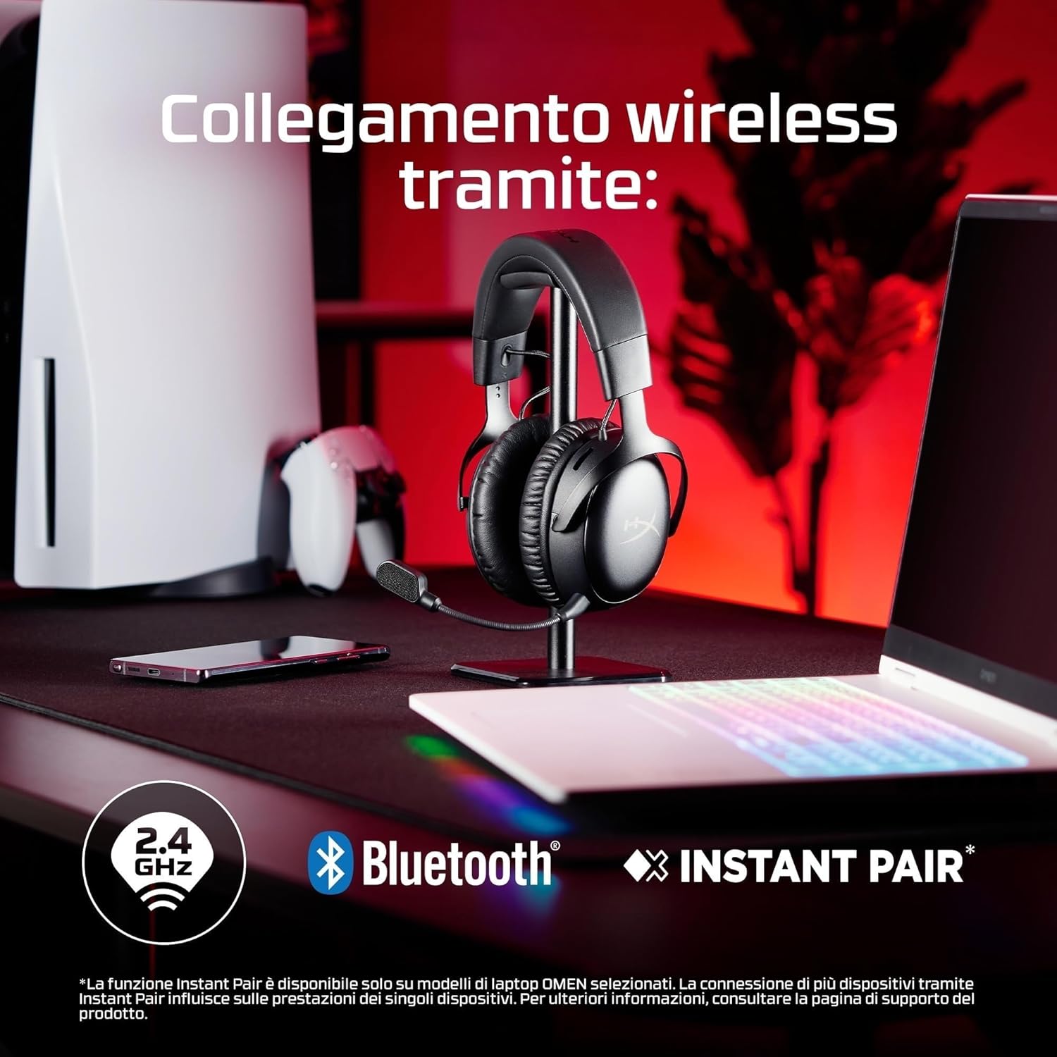 سماعة الألعاب اللاسلكية HyperX AX6G1AA Cloud III S، بلوتوث 2.4 جيجا هرتز، محرك بزاوية 2.1 بوصة (53 ملم)، سماعة رأس DTS: صوت X-Space، ما يصل إلى 120 ساعة من اللعب المستمر، الكمبيوتر الشخصي، Mac، PS5، الهاتف المحمول، نينتندو - الصورة 4