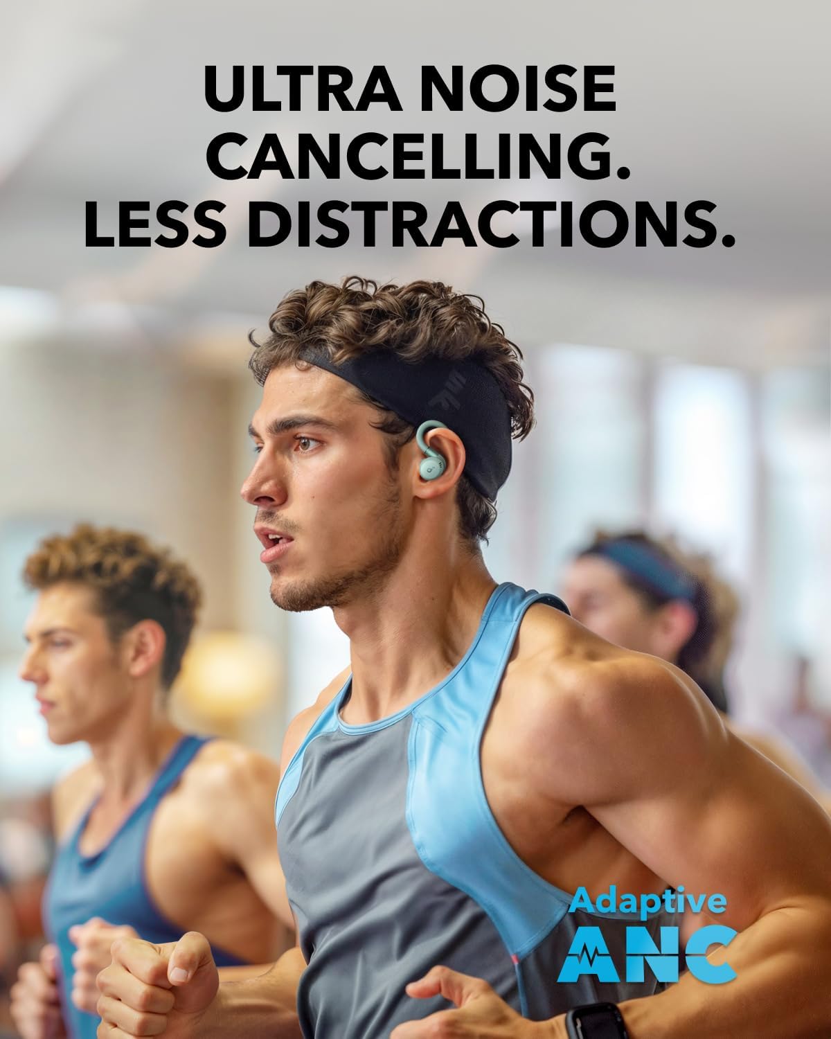 soundcore Sport X20 من Anker، سماعات أذن True-Wireless للتمرين، خطافات أذن قابلة للتدوير والتمديد، إلغاء الضوضاء، صوت جهير عميق، IP68 مقاوم للماء، مقاوم للعرق، مقاوم للغبار، تشغيل 48 ساعة، سماعات أذن رياضية للصالة الرياضية - الصورة 3