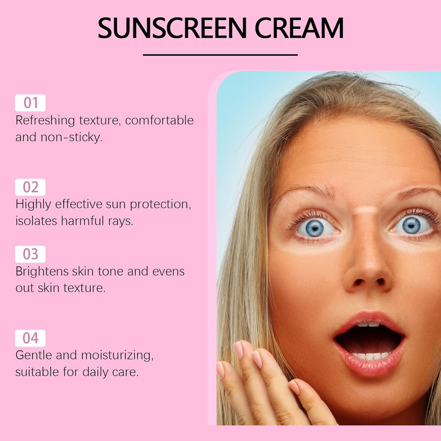 YOOJ® Rose Sunscreen SPF 50+، كريم BB معزول متعدد التأثيرات 4 في 1، يخفي واقي الشمس المرطب للوجه، حماية واسعة النطاق من الأشعة فوق البنفسجية فئة A وB، تركيبة مضادة للماء غير دهنية تدوم طويلاً - الصورة 2