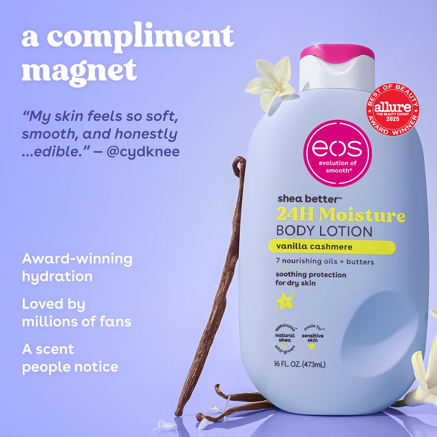 لوشن الجسم eos shea better الفانيليا الكشمير، الع - الصورة 4