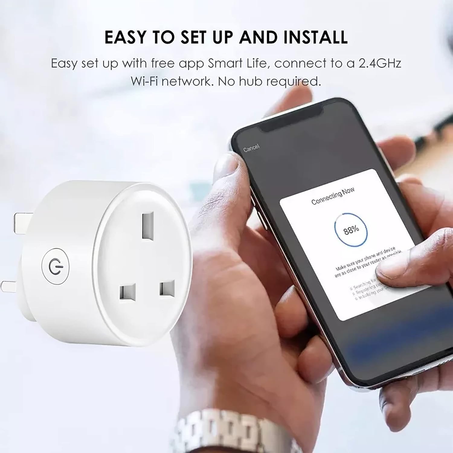 قابس واي فاي ذكي من JKT مع مراقبة الطاقة، تحكم صوتي متوافق مع Alexa وGoogle Home، جهاز تحكم عن بعد لجميع الأجهزة المنزلية، قابس كهربائي ذكي مع مؤقت وتحكم في التطبيق، 16 أمبير - (عبوتان) - الصورة 3
