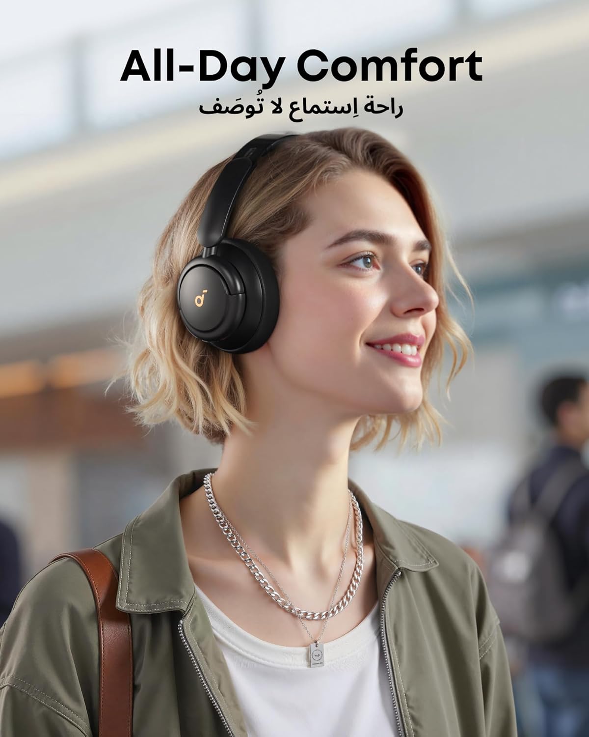 سماعات Anker Soundcore Q30 Hybrid النشطة المانعة للضوضاء بلوتوث مع أوضاع متعددة، سماعات رأس بلوتوث بصوت عالي الدقة، EQ مخصص عبر التطبيق، وقت تشغيل 50 ساعة، اتصال متعدد النقاط - الصورة 5