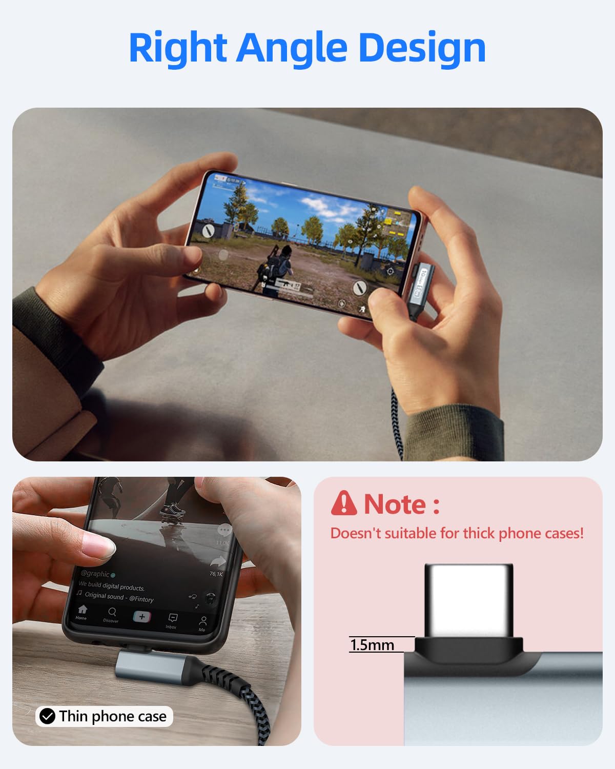 كابل SUNGUY 10 جيجابت في الثانية Android Auto USB C بطول 1 قدم، كابل USB C 3.1 Gen 2 للشحن السريع، متوافق مع iPhone 17/16/15 Pro Max، Samsung T7، Galaxy S23 S22 Ultra/Note 20، SSD - الصورة 6