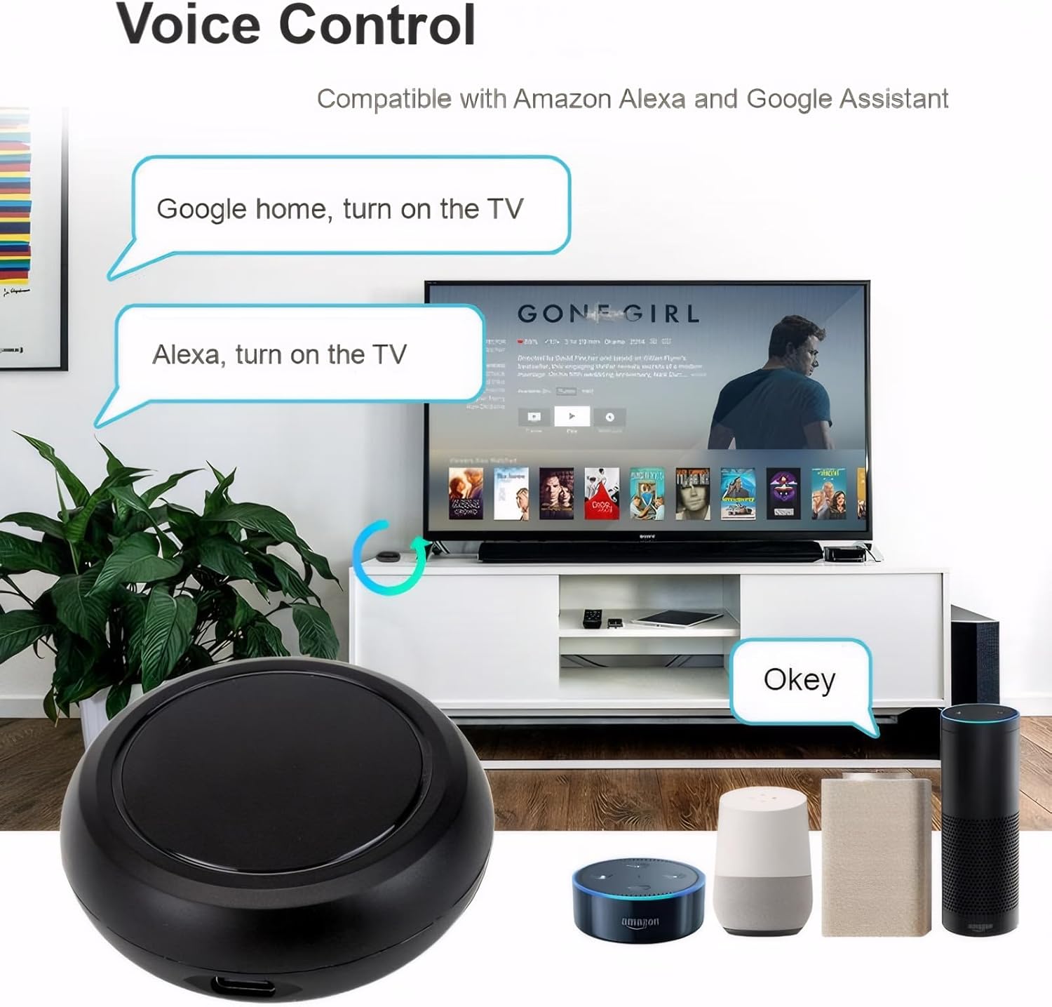وحدة تحكم عن بعد ذكية WIFI IR/RF - تحكم منزلي ذكي نهائي للتيار المتردد/التلفزيون/المروحة، التحكم الصوتي مع Alexa وGoogle Home، أكثر من 50,000 رمز سحابي وتوافق العلامة التجارية بنسبة 95% (IR-1Pack) - الصورة 3