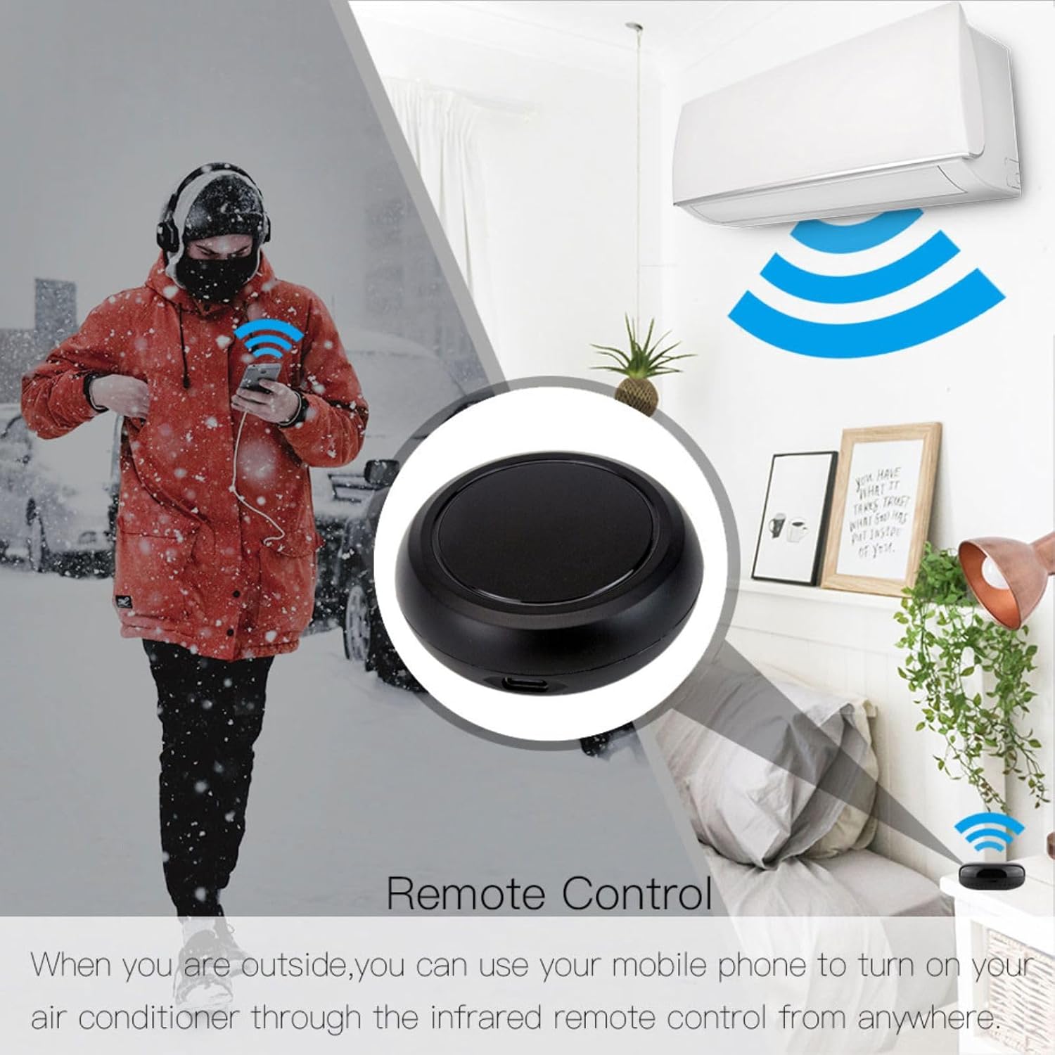 وحدة تحكم عن بعد ذكية WIFI IR/RF - تحكم منزلي ذكي نهائي للتيار المتردد/التلفزيون/المروحة، التحكم الصوتي مع Alexa وGoogle Home، أكثر من 50,000 رمز سحابي وتوافق العلامة التجارية بنسبة 95% (IR-1Pack) - الصورة 6