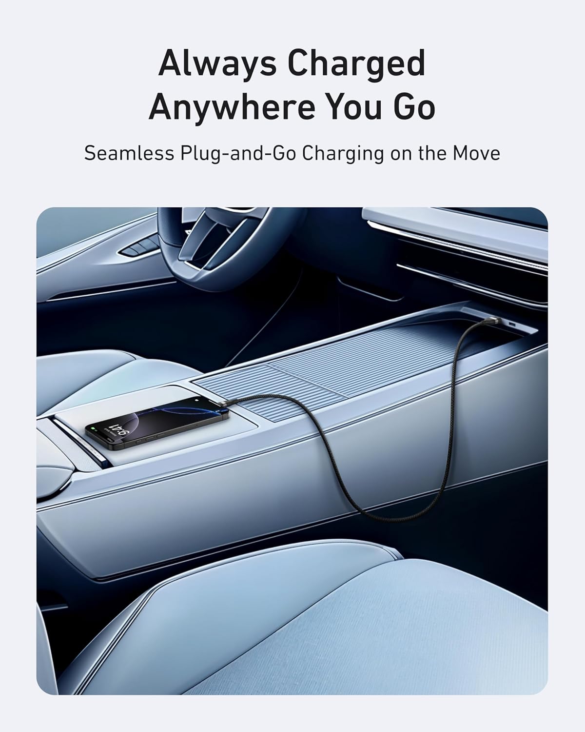 كابل Anker Car Carplay USB إلى USB C لأجهزة iPhone17/16/15، سلك شاحن سيارة USB A إلى USB C مجدول لأجهزة Samsung S25/S24/S23، Macbook، HP/Dell/Lenovo، Huawei، Honor والمزيد (USB 2.0، 3FT) - الصورة 5
