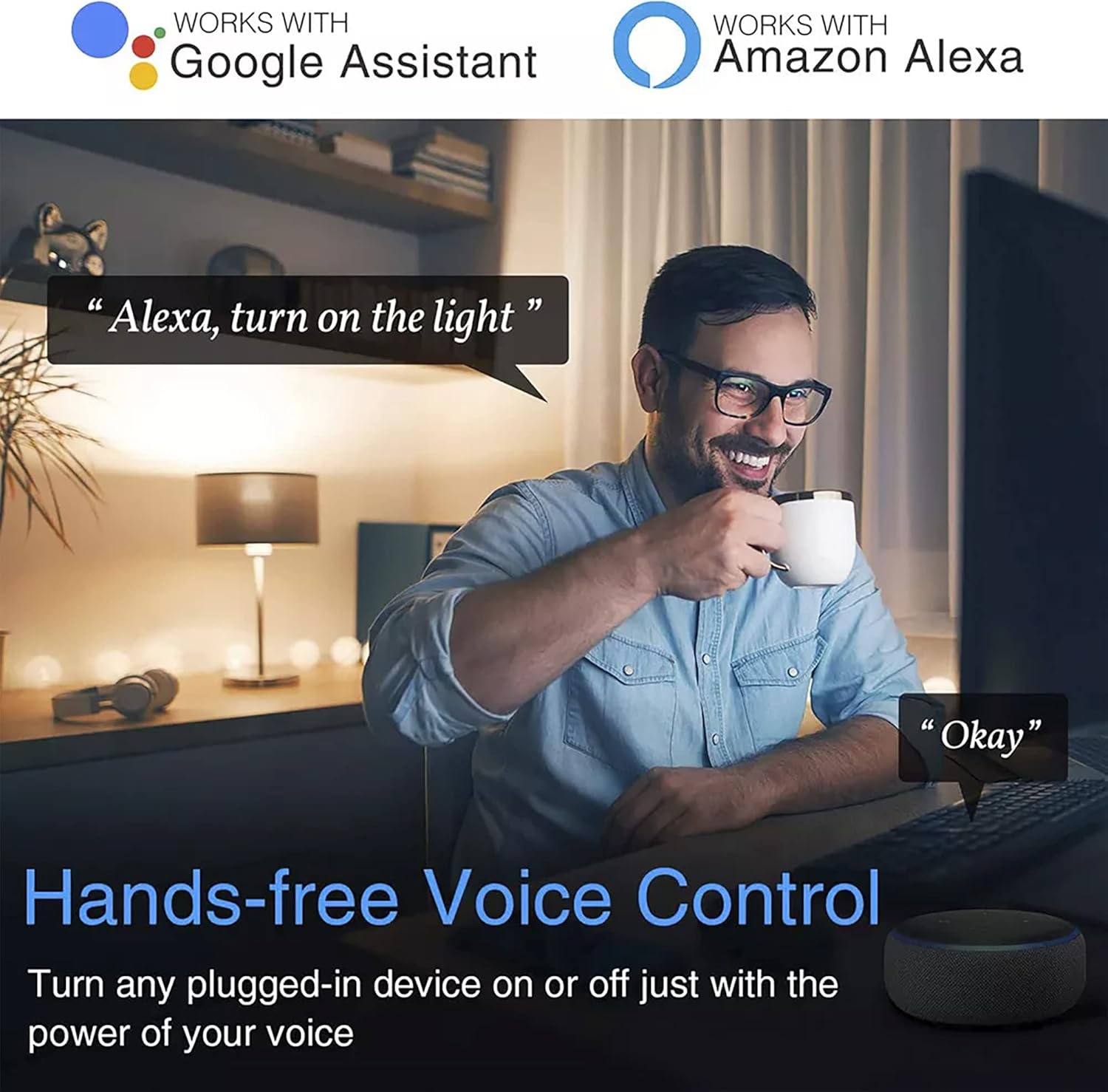 قابس واي فاي ذكي من JKT مع مراقبة الطاقة، تحكم صوتي متوافق مع Alexa وGoogle Home، جهاز تحكم عن بعد لجميع الأجهزة المنزلية، قابس كهربائي ذكي مع مؤقت وتحكم في التطبيق، 16 أمبير - (عبوتان) - الصورة 6
