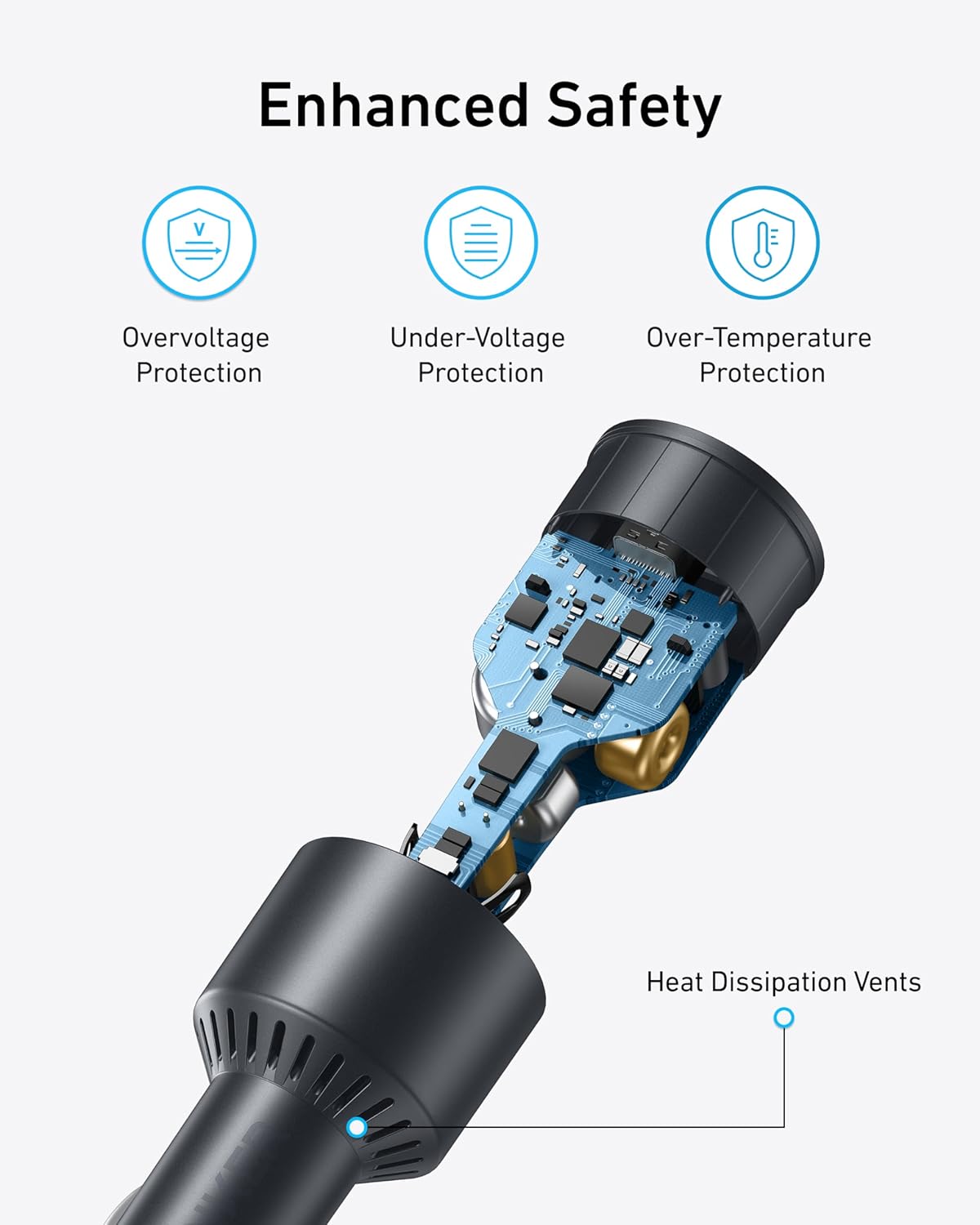 شاحن سيارة Anker، محول شاحن سيارة 167.5 واط بحد أقصى 3 منافذ، محول سيارة USB-C لأجهزة MacBook Pro/Air، iPhone 17/16/15 Series، Samsung S25/S24/S23، Huawei، Honor والمزيد (يتضمن كابل USB-C إلى C) - الصورة 5