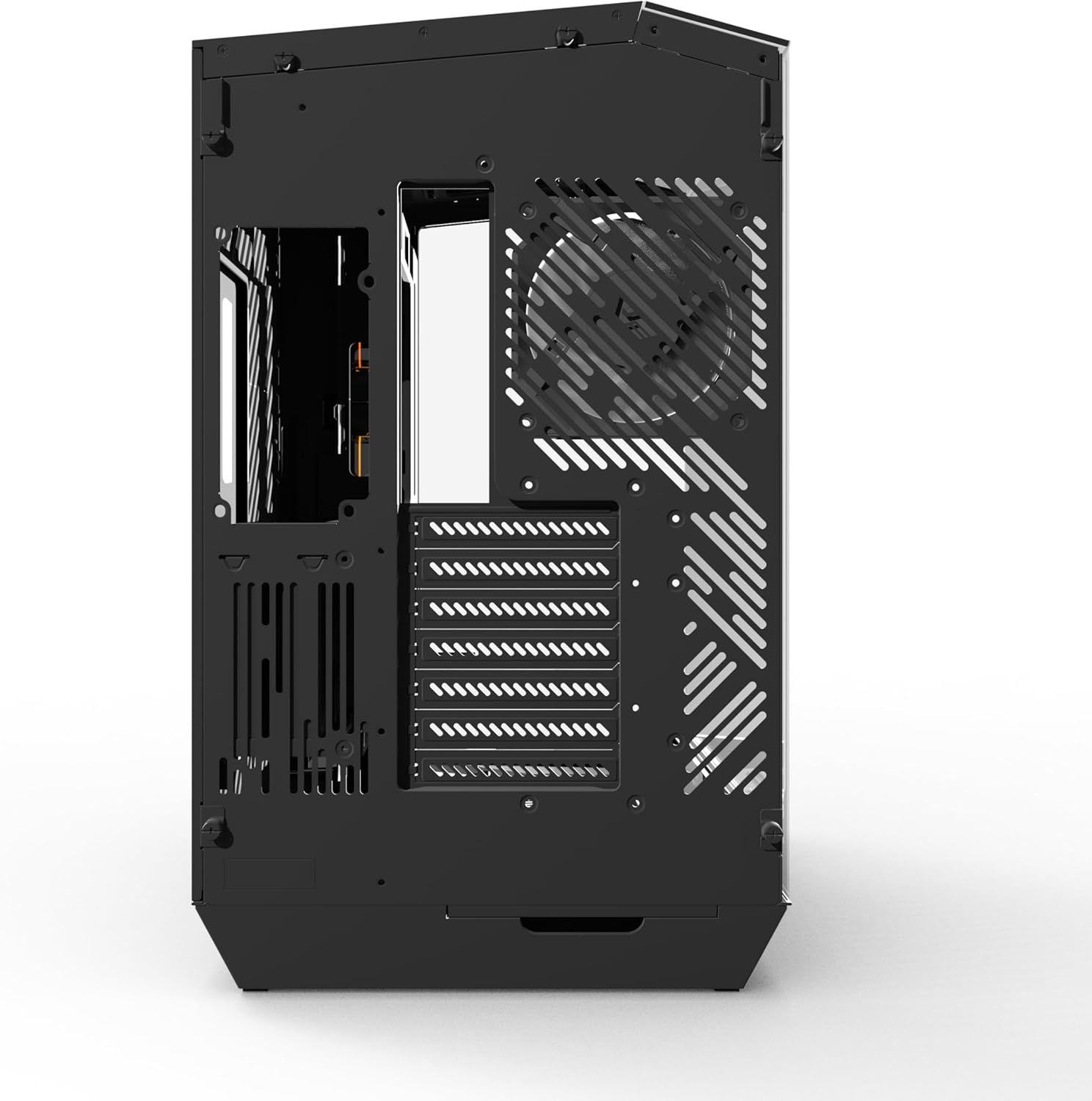 DarkFlash DY470 Mid-Tower ATX Gaming PC Case، اللوحة الأم الخلفية، حجرة مزدوجة، زجاج بانورامي، ما يصل إلى 2 × 360 مم، متوافق مع RTX 40، (4 × 120 مم مراوح PWM ARGB، (أسود) - الصورة 4