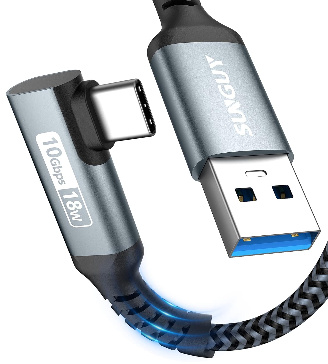 كابل SUNGUY 10 جيجابت في الثانية Android Auto USB C بطول 1 قدم، كابل USB C 3.1 Gen 2 للشحن السريع، متوافق مع iPhone 17/16/15 Pro Max، Samsung T7، Galaxy S23 S22 Ultra/Note 20، SSD