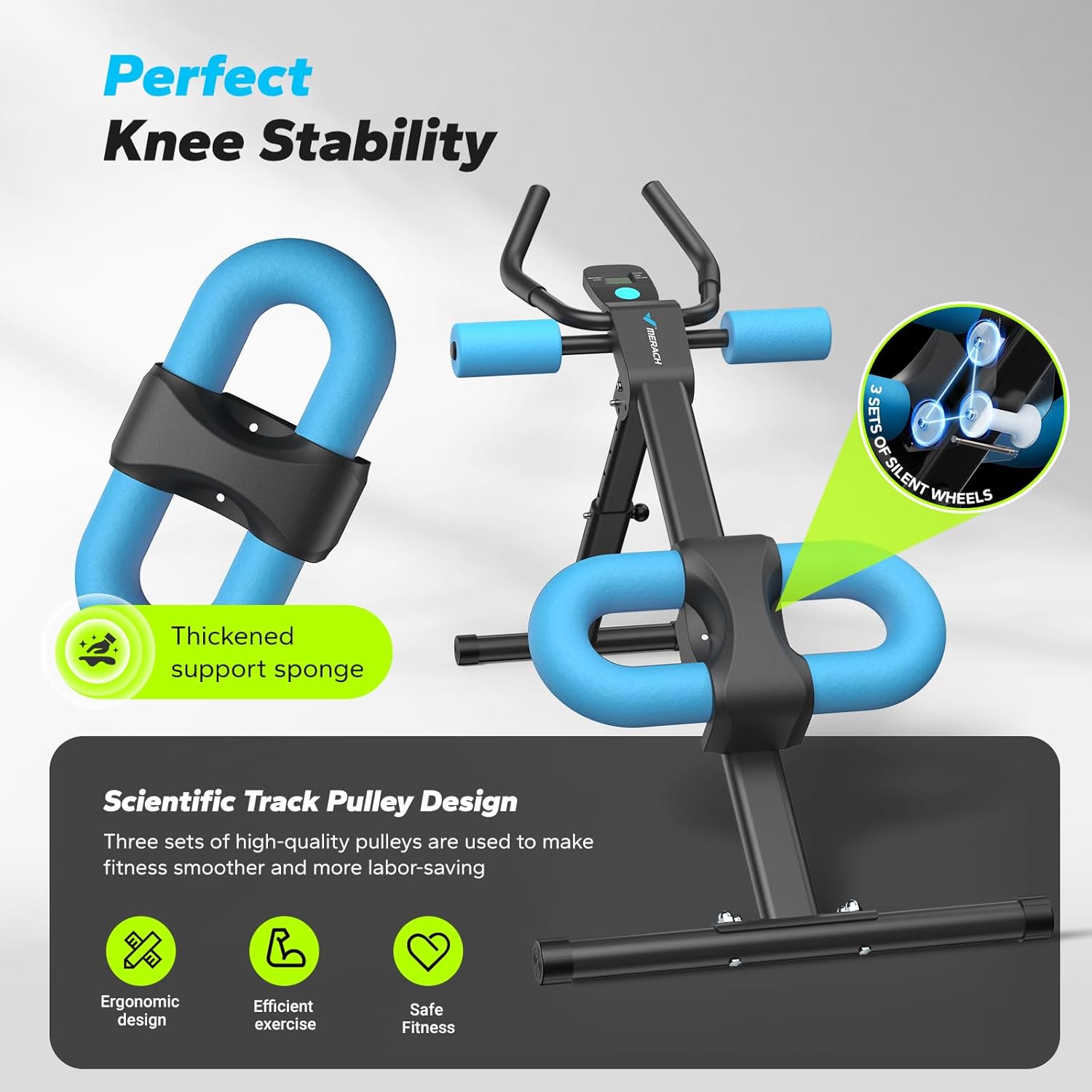 MERACH Ab Machine تمرين ومعدات اللياقة البدنية الغزال الطائر, جهاز رياضي Elliptical Ab Workout Home Gym اوبتيكال رياضي حماية الركبة جهاز الغزال الطائر الاصلي - الصورة 7