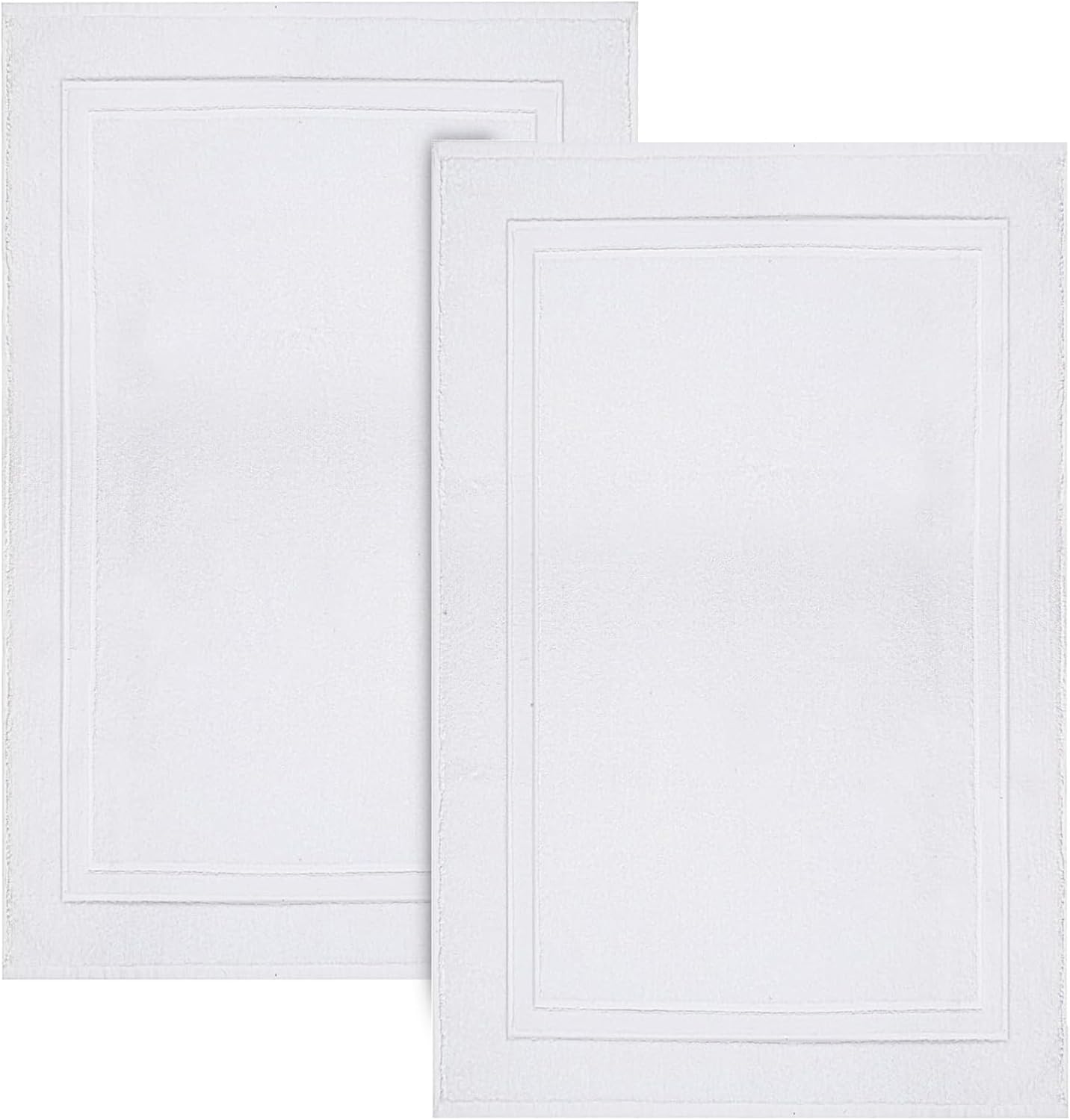Infinitee Xclusives - منشفة قدم (عبوة من 2، 50 سم × 80 سم) رمادية 100% قطن - سجادات حمام فائقة النعومة، سجاد حمام فائق الامتصاص للماء، سجادة أرضية للحمام والمطبخ والمنزل، سجادة حمام (أبيض)