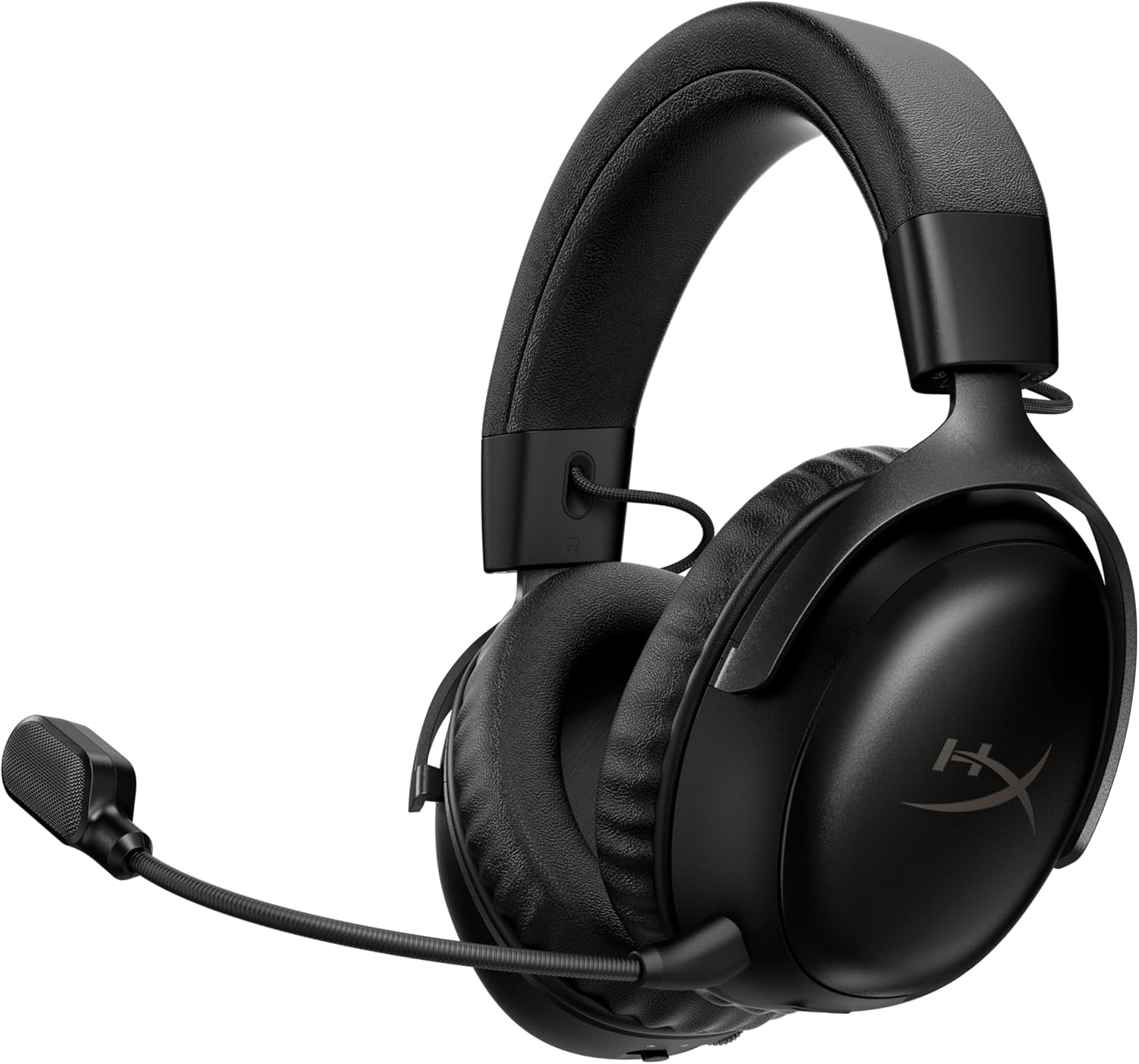 HyperX Cloud III S - سماعة ألعاب لاسلكية لمنصات متعددة، 2.4 جيجا هرتز، بلوتوث، عمر البطارية يصل إلى 120 ساعة 2.4 جيجا هرتز / 200 ساعة بلوتوث، برامج تشغيل بزاوية 53 مم، ميكروفون قابل للفصل 10 مم، أسود