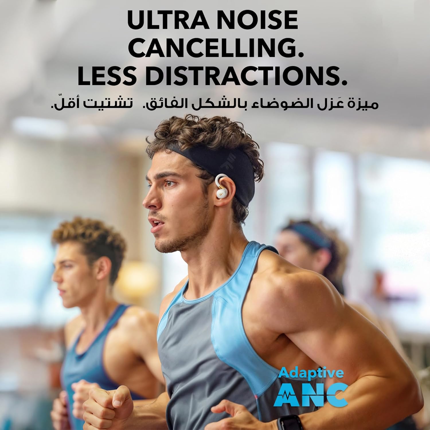 soundcore Sport X20 من Anker، سماعات أذن True-Wireless للتمرين، خطافات أذن قابلة للتدوير والتمديد، إلغاء الضوضاء، صوت جهير عميق، IP68 مقاوم للماء، مقاوم للعرق، مقاوم للغبار، تشغيل 48 ساعة، سماعات أذن رياضية - الصورة 4