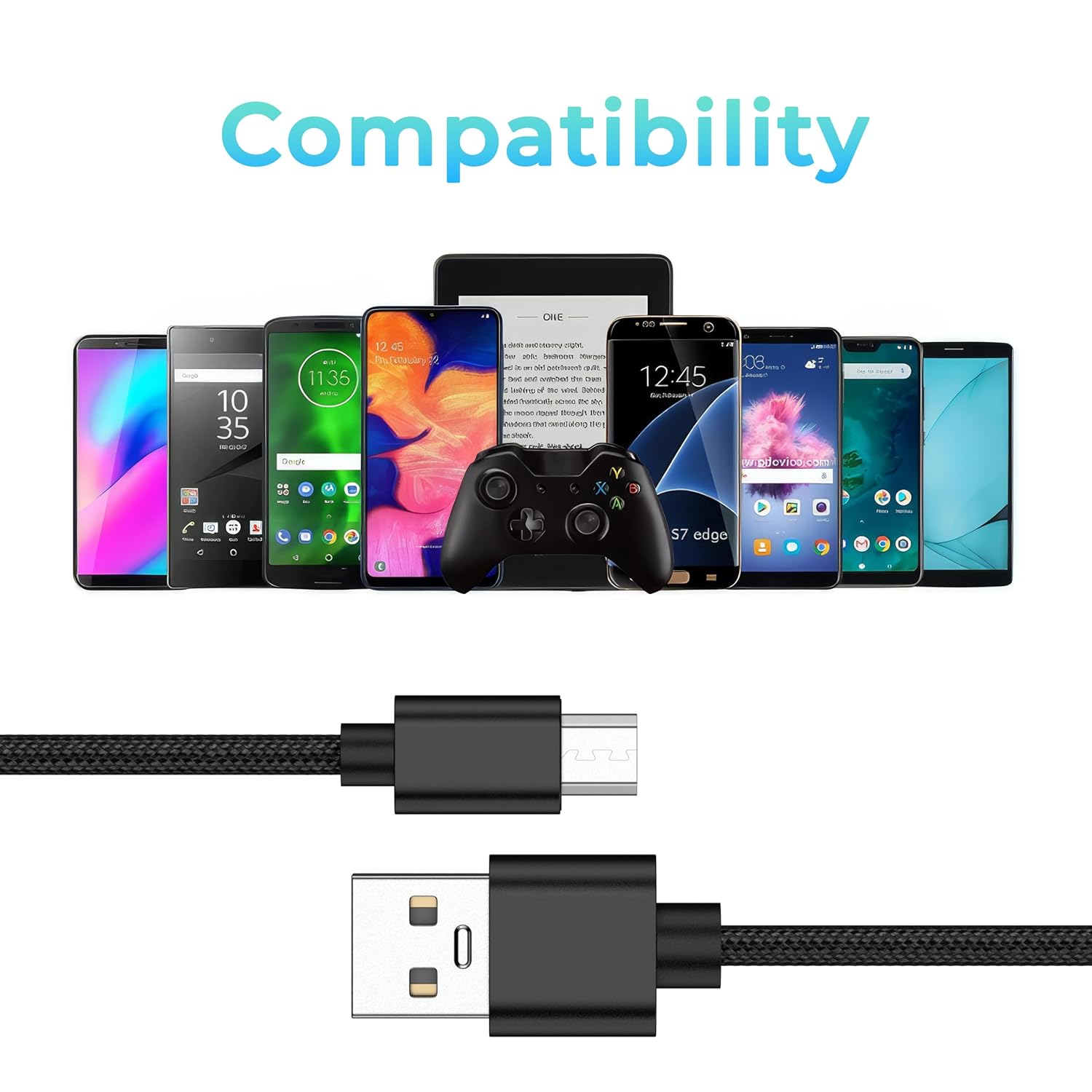 كابل وحدة تحكم ps4، كابل micro usb شاحن android، كابل شح - الصورة 8