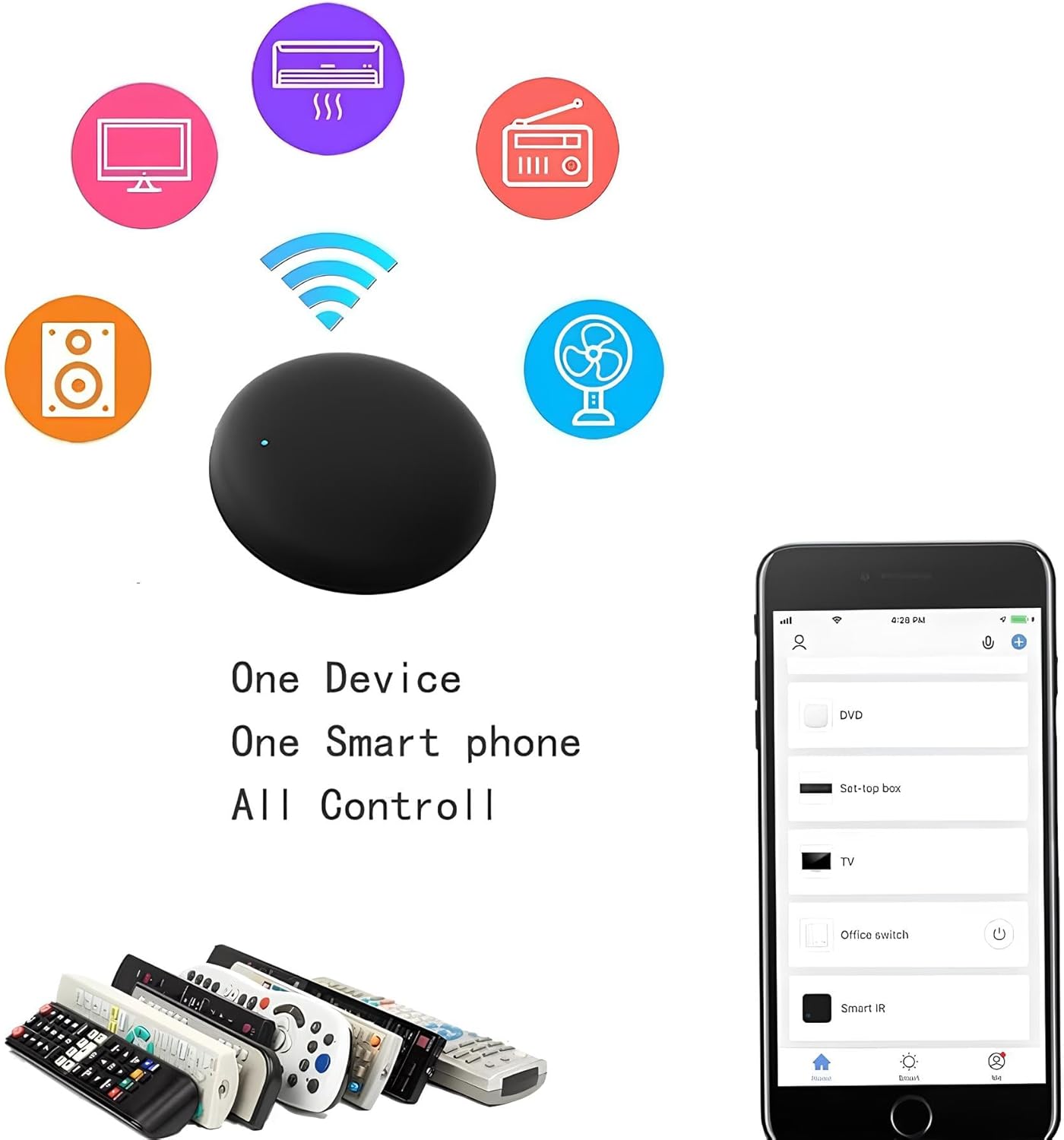 جهاز تحكم عن بعد عالمي بتقنية WiFi Smart IR - مكبر الأشعة تحت الحمراء للتيار المتردد والتلفزيون والأجهزة المنزلية، متوافق مع Google Home وAlexa، وجهاز التحكم عن بعد باللمس والتطبيق، ووظيفة التوقيت والتحكم الصوتي (دائري) - الصورة 7