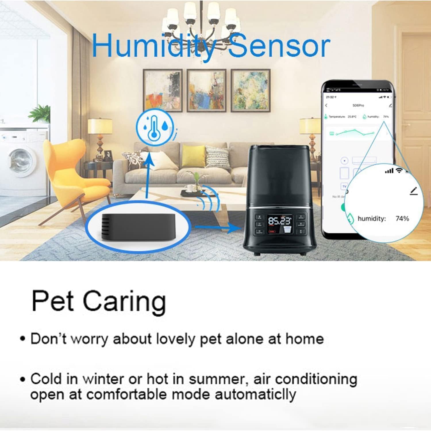 جهاز تحكم عن بعد عالمي Aputue WiFi IR RF، جهاز تحكم عن بعد بالأشعة تحت الحمراء مزود بتقنية Tuya مع جهاز مراقبة درجة الحرارة والرطوبة، متوافق مع أنظمة المنزل الذكي - الصورة 6