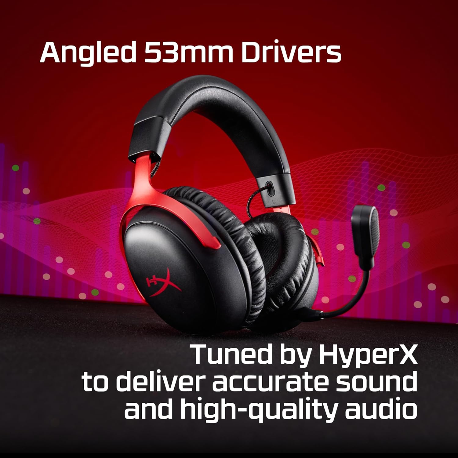 HyperX Cloud III S - سماعة ألعاب لاسلكية لمنصات متعددة، 2.4 جيجا هرتز، بلوتوث، عمر البطارية يصل إلى 120 ساعة 2.4 جيجا هرتز / 200 ساعة بلوتوث، برامج تشغيل بزاوية 53 مم، ميكروفون قابل للفصل 10 مم، أسود - الصورة 4