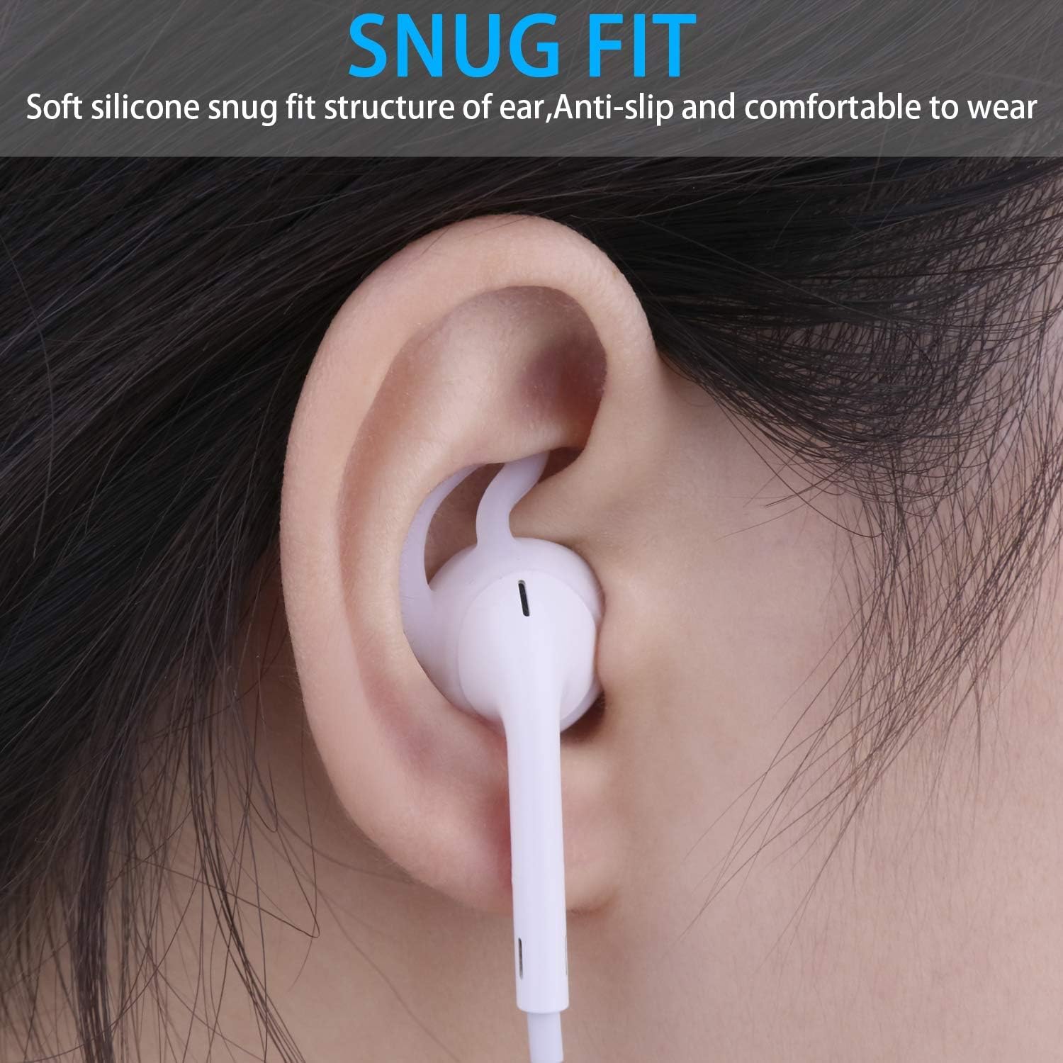 4 أزواج من أطراف الأذن المصنوعة من السيليكون لأجهزة AirPods 1/2، سماعات أذن جل مضادة للانزلاق/السقوط، أطراف إكسسوارات واقية، ناعمة ومريحة لهاتف iPhone 6S/6 Plus/5S/5C/5 - الصورة 2