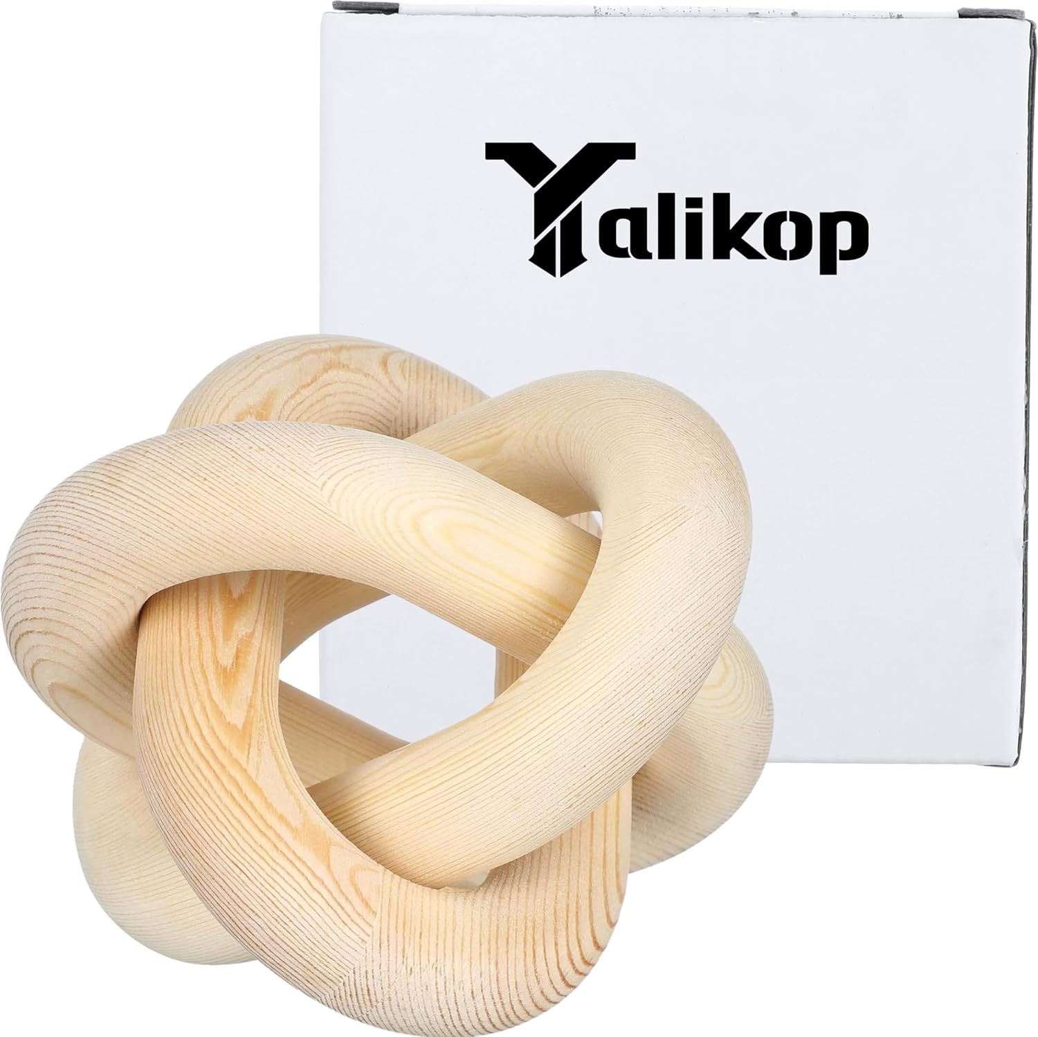 Yalikop 3 وصلات ديكور عقدة خشبية - ديكور طاولة القهوة منحوت يدويًا، ديكور سلسلة بوهو، رف حديث، أشياء ريفية لغرفة المعيشة المنزلية وغرفة النوم (طبيعية) - الصورة 8