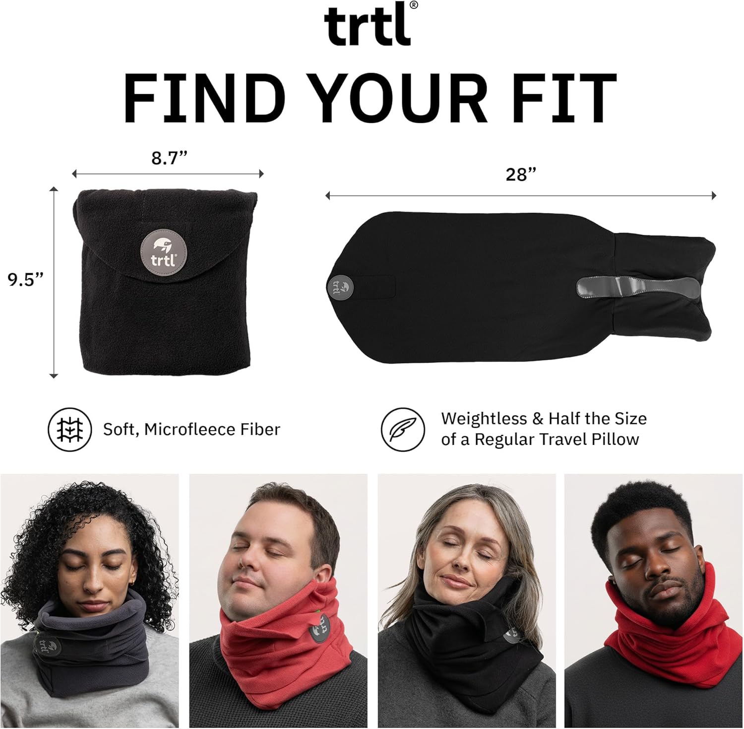 trtl وسادة السفر والطائرة وسادة السفر والطيران trtl - تجربة نوم واحدة في - دعم رعقبة والكتف - وسادة خفيفة للغاية، خفيفة الوزن، سهلة الحمل، وقابلة للغسل في الغسالة - مرجاني - الصورة 3