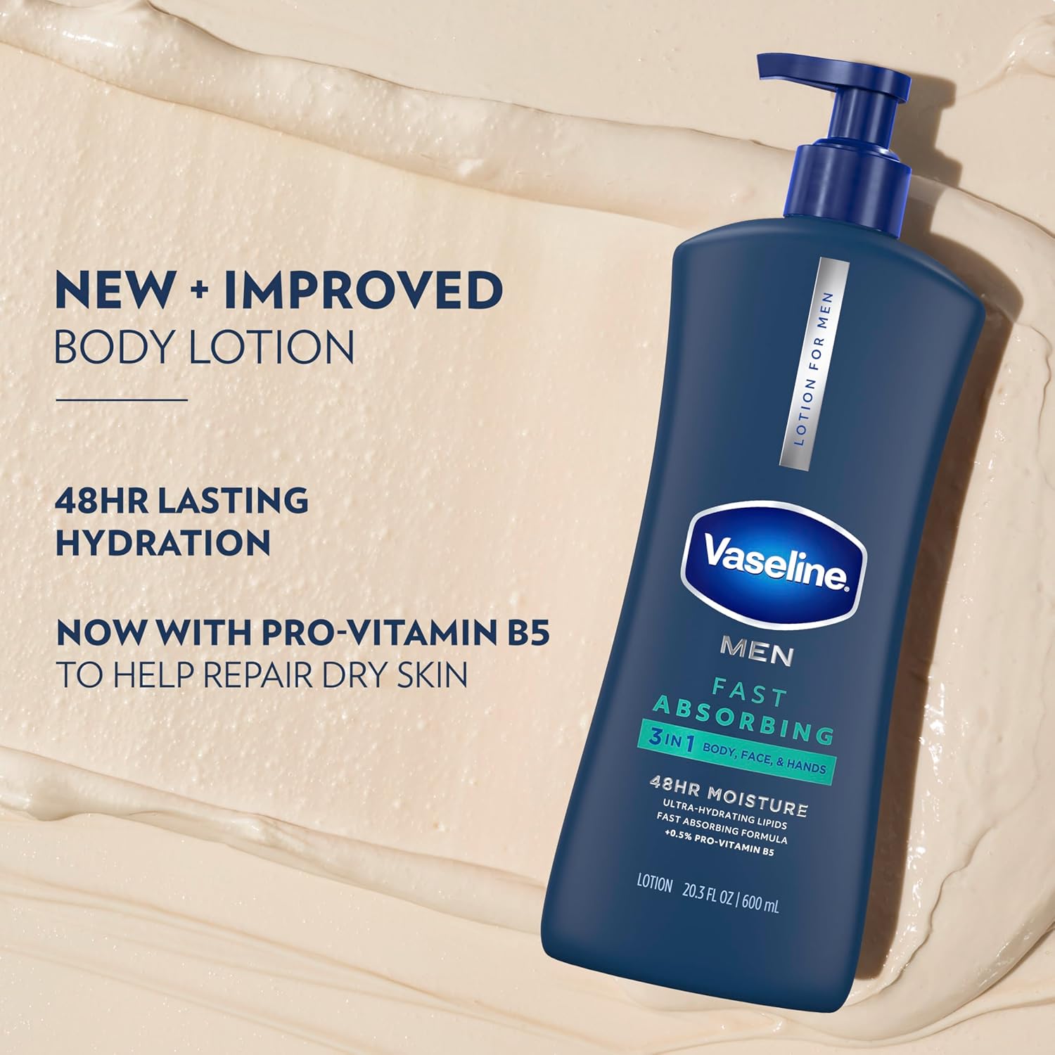 Vaseline، للرجال، لوشن سريع الامتصاص للجسم والوجه، 20.3 أونصة سائلة (600 مل) - الصورة 4