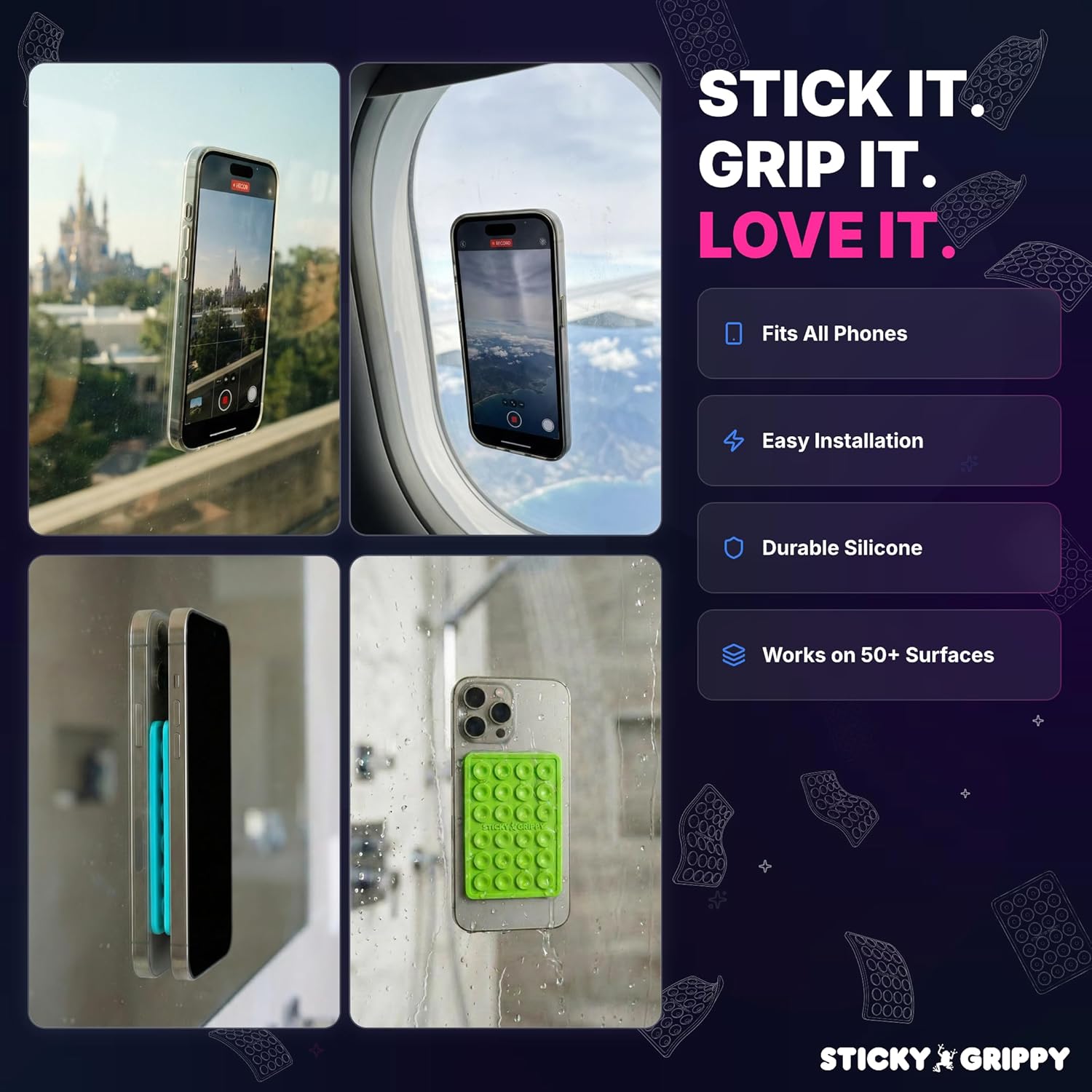 حامل هاتف stickygrippy suction، ملحق هاتف لاصق من السيل - الصورة 6