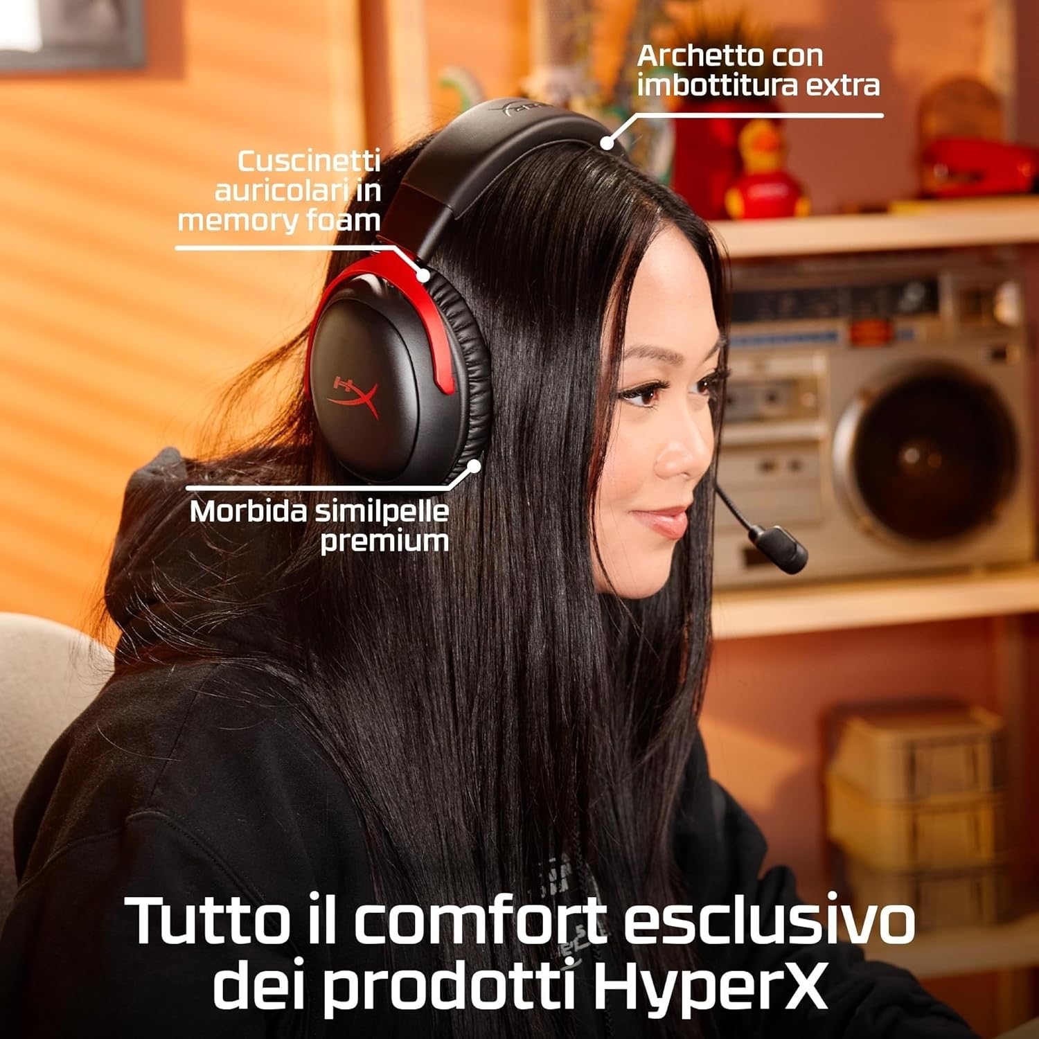 سماعة الألعاب اللاسلكية HyperX AX6G1AA Cloud III S، بلوتوث 2.4 جيجا هرتز، محرك بزاوية 2.1 بوصة (53 ملم)، سماعة رأس DTS: صوت X-Space، ما يصل إلى 120 ساعة من اللعب المستمر، الكمبيوتر الشخصي، Mac، PS5، الهاتف المحمول، نينتندو - الصورة 6
