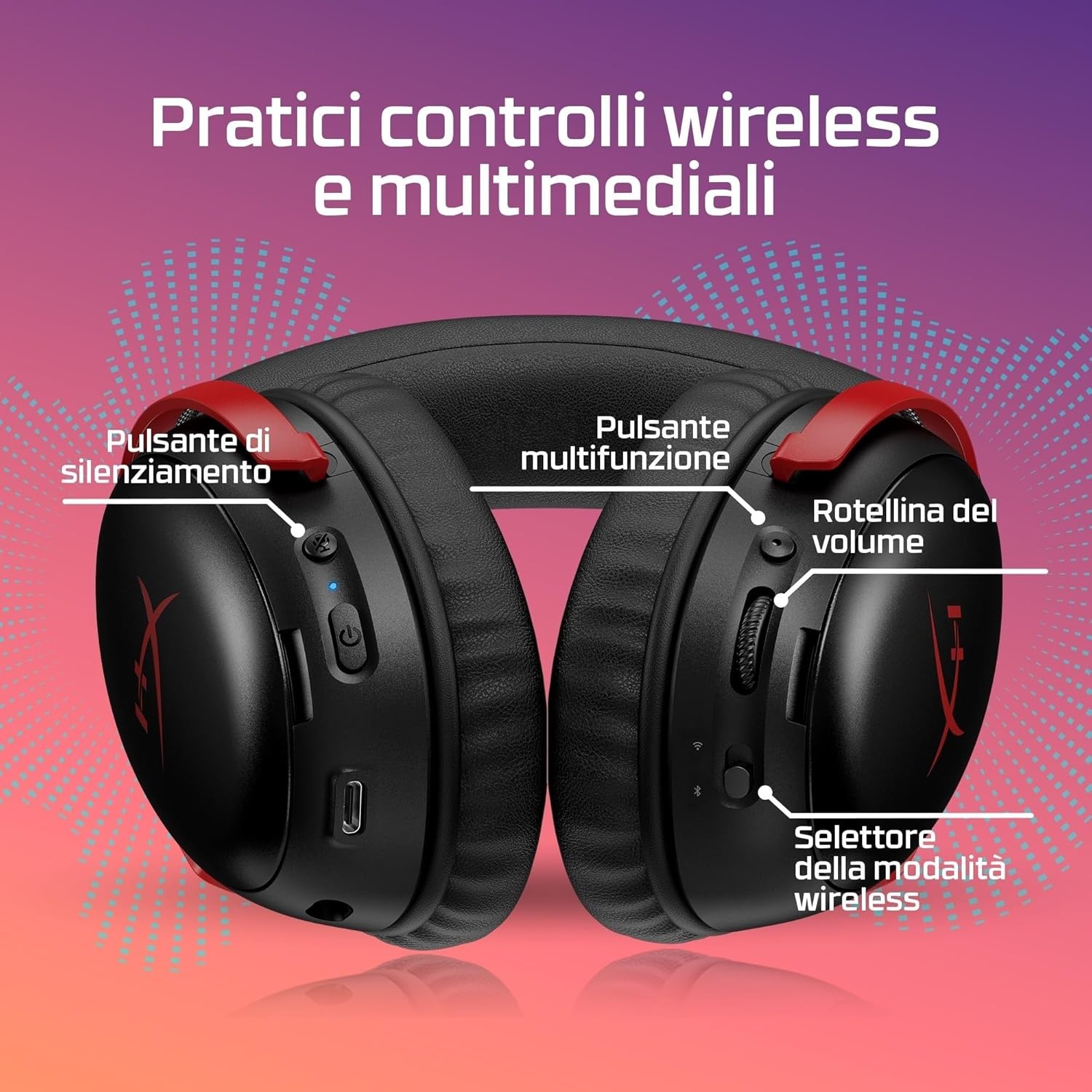 سماعة الألعاب اللاسلكية HyperX AX6G1AA Cloud III S، بلوتوث 2.4 جيجا هرتز، محرك بزاوية 2.1 بوصة (53 ملم)، سماعة رأس DTS: صوت X-Space، ما يصل إلى 120 ساعة من اللعب المستمر، الكمبيوتر الشخصي، Mac، PS5، الهاتف المحمول، نينتندو - الصورة 10