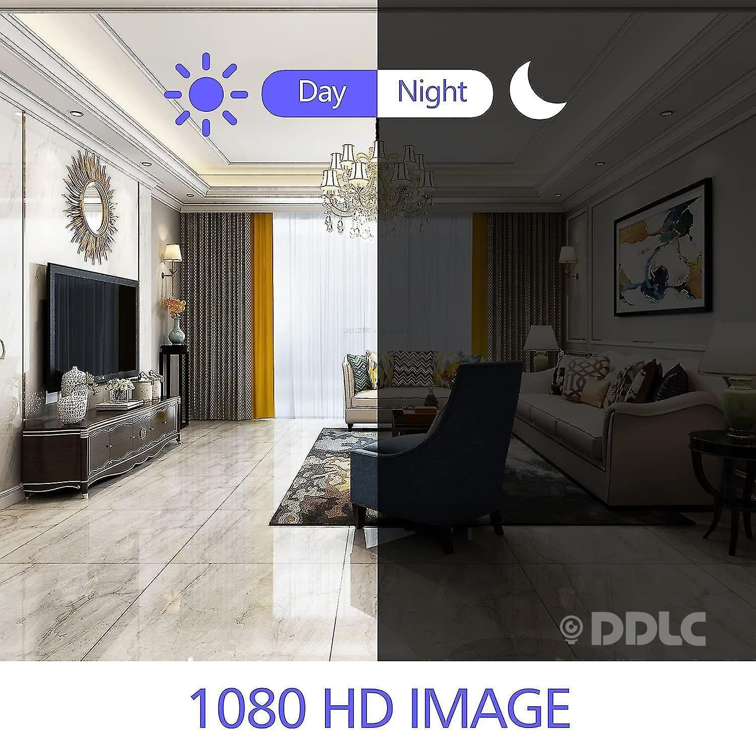 كاميرا أمان DDLC V380 PRO WiFi CCTV للمنزل في الهواء الطلق، مغناطيس عالي الدقة للتركيز، كاميرا مغناطيسية صغيرة للبث المباشر IP لاسلكية 1080 بكسل لأمن المكاتب المنزلية (مغناطيس صغير) - الصورة 6