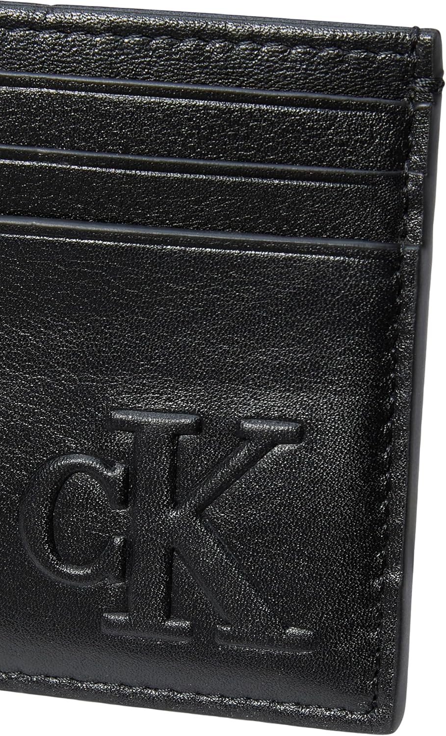 محافظ كالفن كلاين BOLD CK CARDHOLDER للرجال، باللون الأسود، OS - الصورة 3