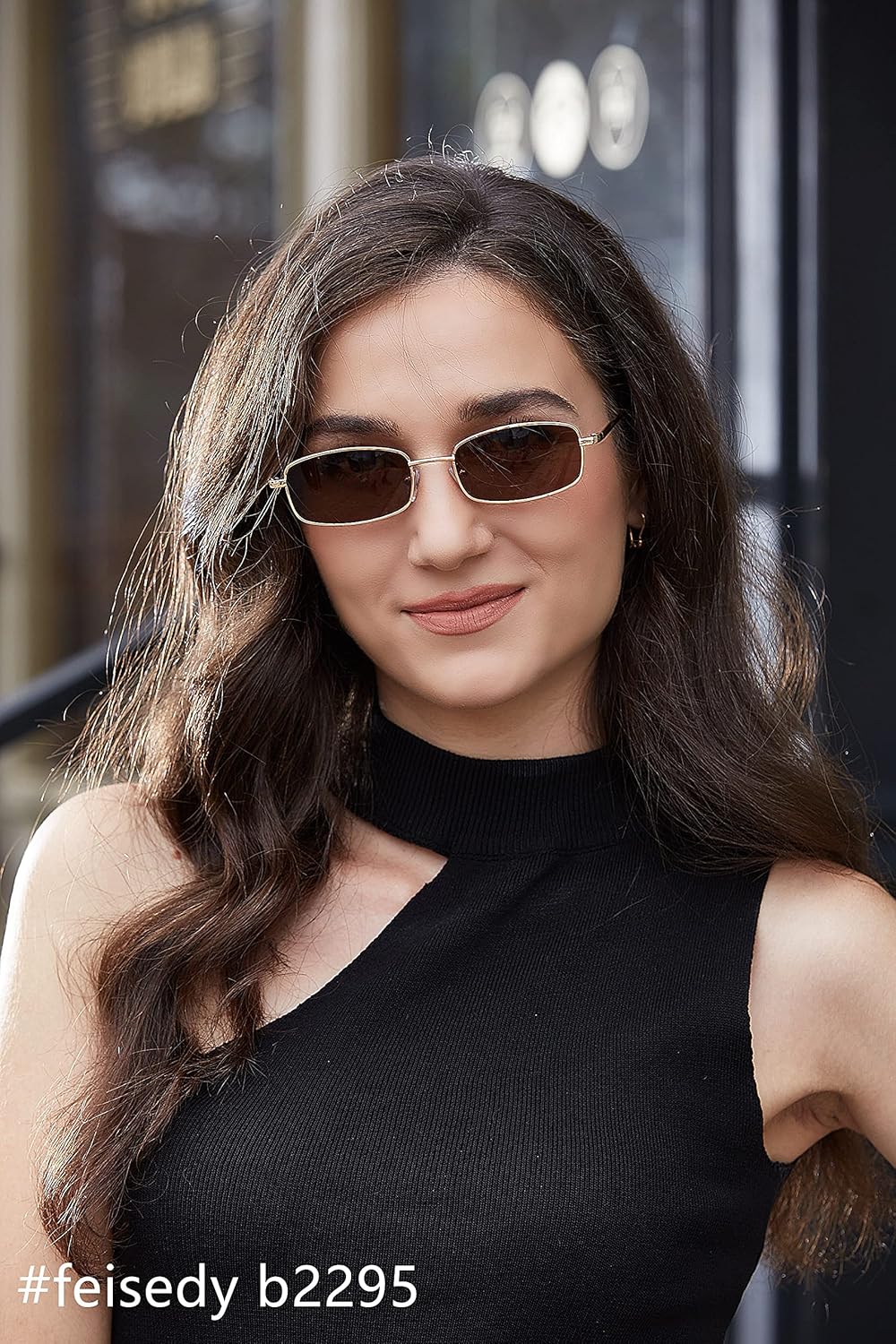 نظارة شمسية فينتج صغيرة مستطيلة الشكل - الصورة 3