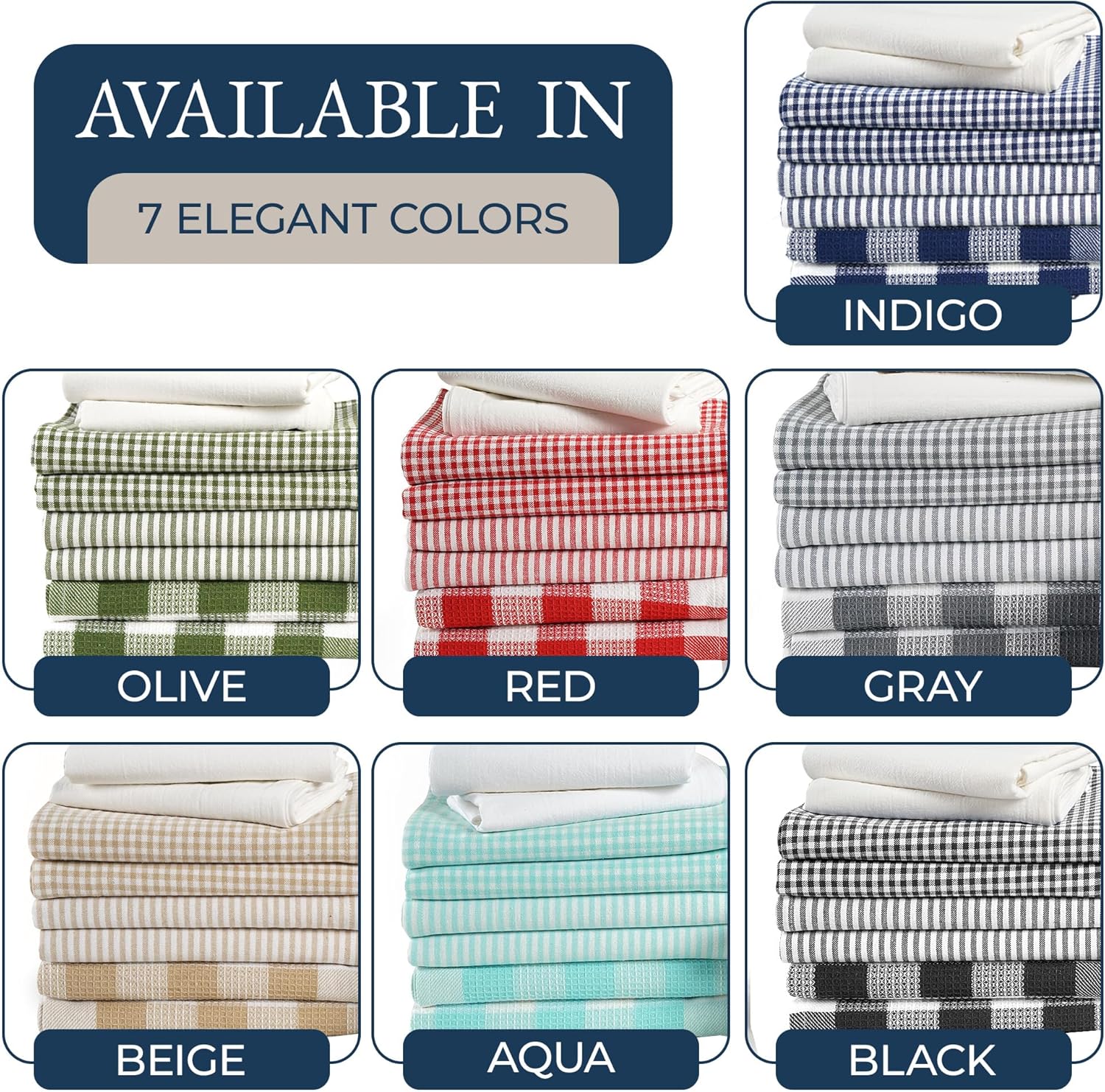 مجموعات مناشف المطبخ ومناشف الأطباق من Lane Linen - مجموعة مناشف المطبخ 20 قطعة، قفازات فرن مقاومة للحرارة 500 درجة وحامل وعاء، قماش أطباق قابل لإعادة الاستخدام لغسل الأطباق، مناشف يد مطبخ ماصة - أكوا - الصورة 9