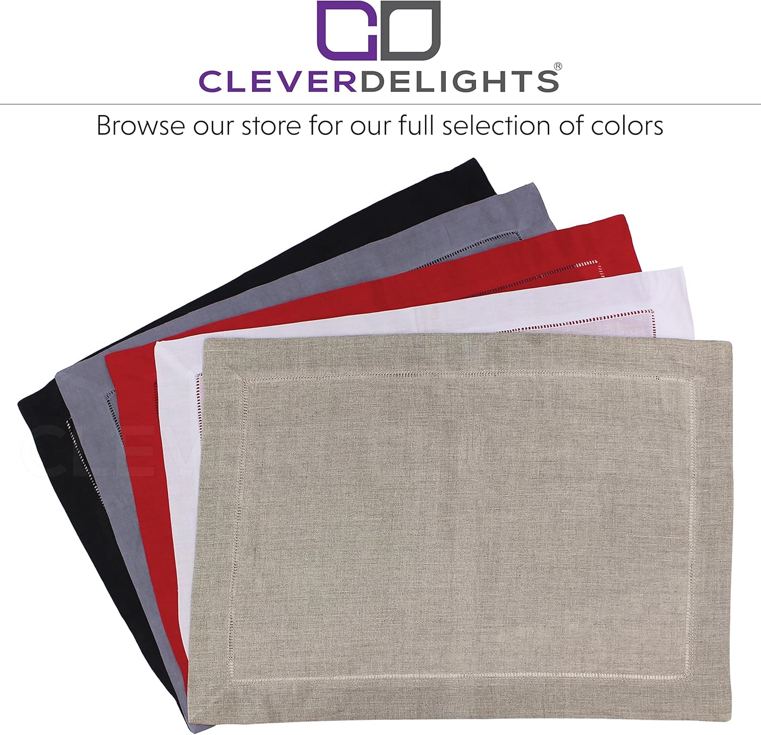 عبوة من 6 مفارش أطباق بيضاء مخيطة من cleverdelights 35 56 - الصورة 4