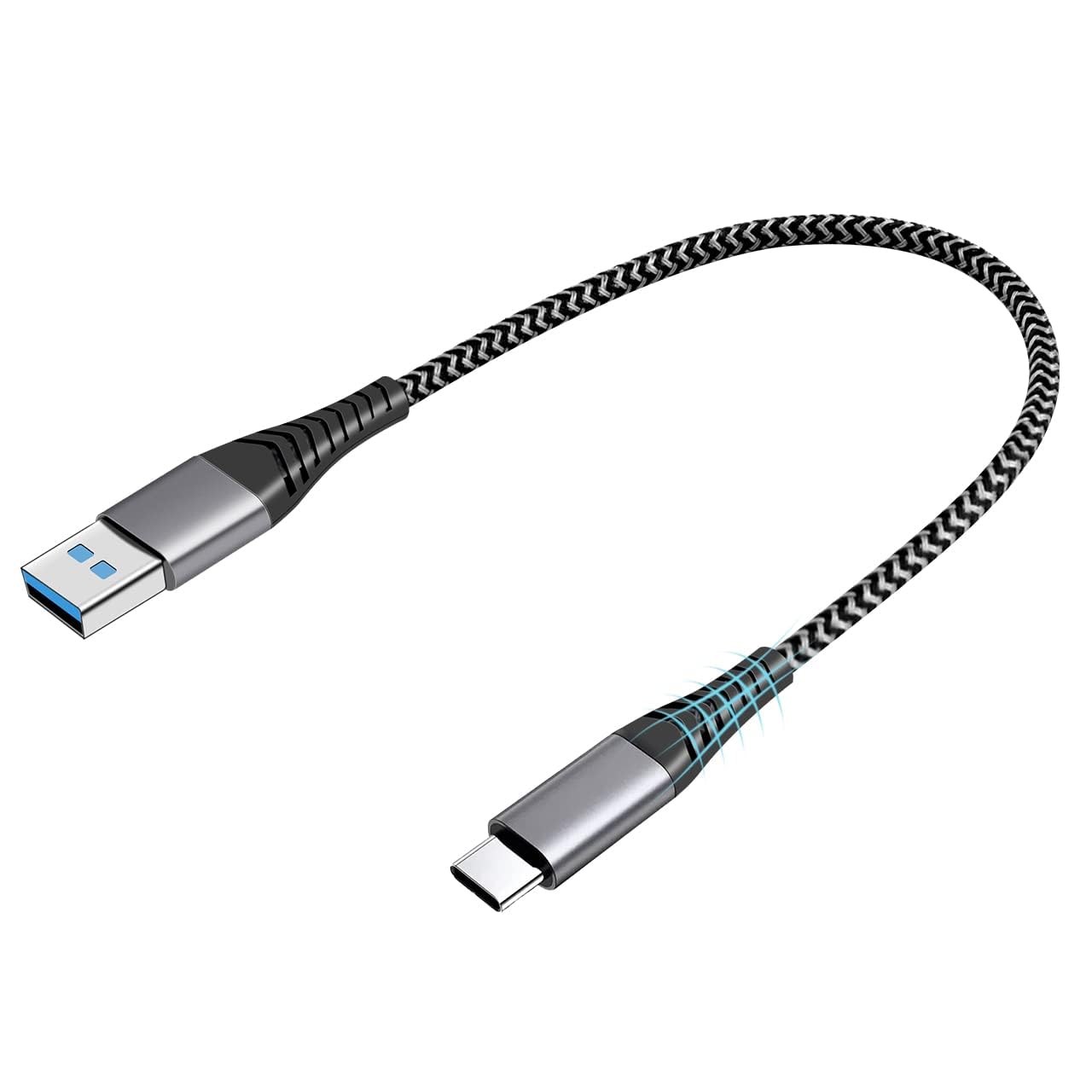 كابل شحن سريع USB A الى نوع C 3 امبير من تي تيرسيلي، 15 سم | كابل قصير مضفر من النايلون يدعم اندرويد اوتو لايفون 17/16/15 سلسلة سامسونج جالاكسي