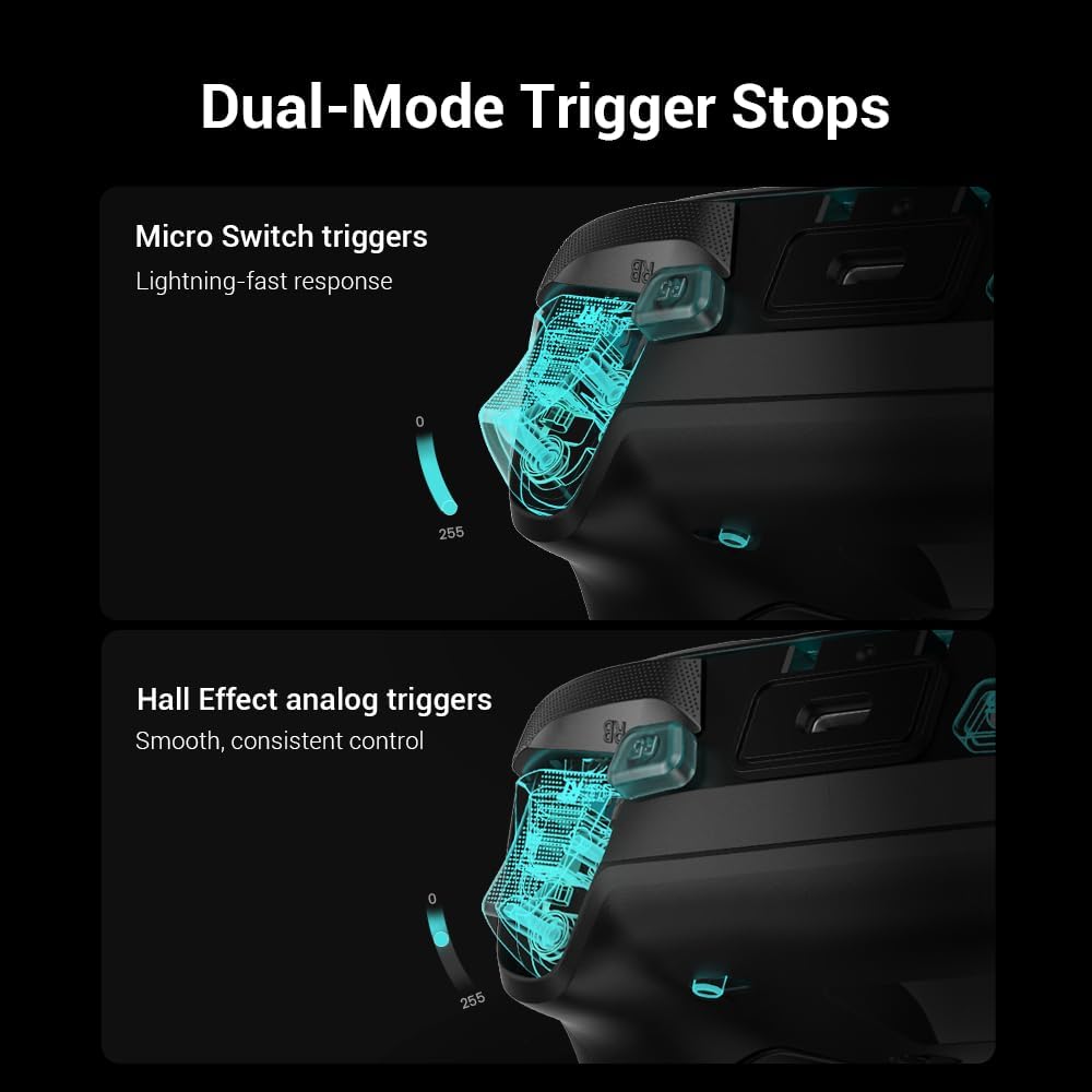 GameSir G7 Pro 8K PC Wireless Controller for Windows with TMR Joysticks, Dual-Mode Trigger Stops, Four Remappable Macro Buttons, 3.5mm Audio Support - Aimlabs Edition - الصورة 5
