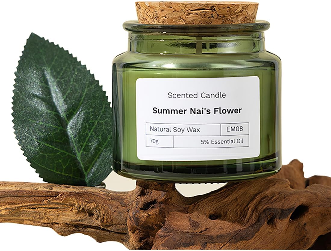 شمعة معطرة، شمعة عطرية قوية تدوم طويلًا، مجموعة هدايا شموع الصويا للمنزل والمنتجعات الصحية والاستحمام واليوغا والسفر، وقت احتراق 12 ساعة لتخفيف التوتر، 70 جرام (سامر نيز فلاور)