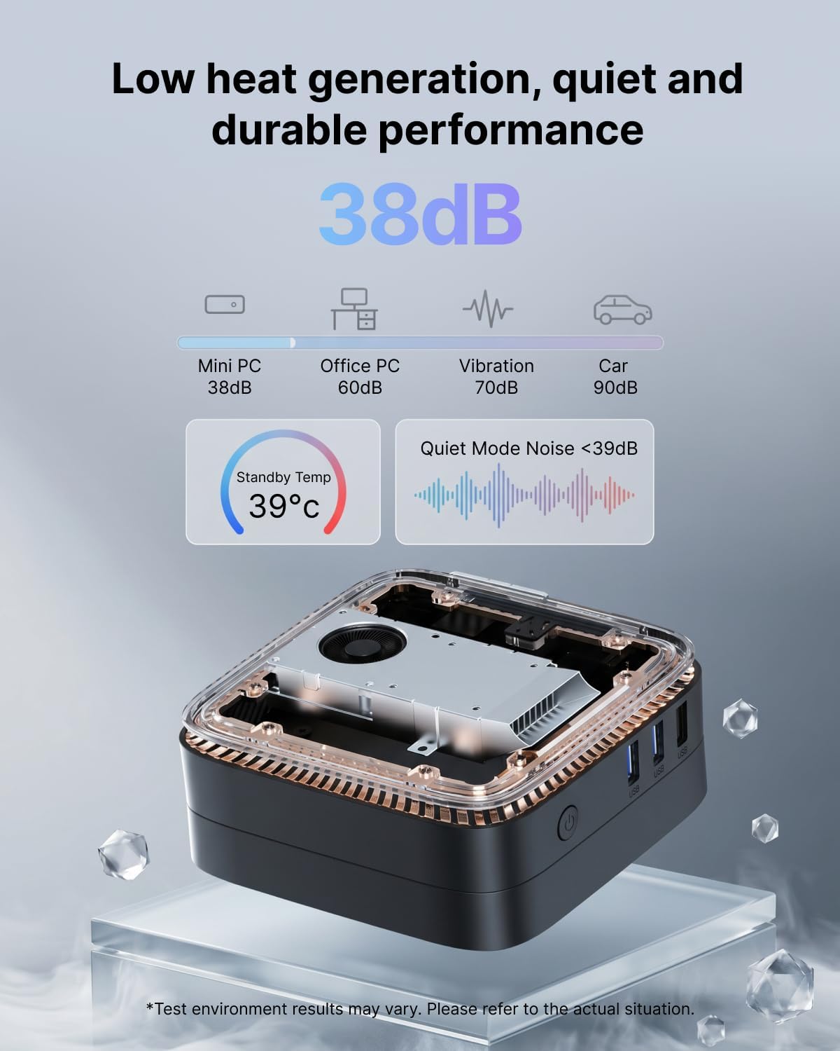 كمبيوتر صغير بينوفا P1 من نيبوجي بمعالج AMD رايزن 3300U (يأكل N5095/N5105 حتى 3.5GHz)، W11 برو 16GB+512GB M.2SSD، شاشة عرض ثلاثية 4K/LAN/WiFi/بلوتوث/USB3.2 نوع C/HDMI2.0/DP1.4 للمنزل والمكتب - الصورة 5