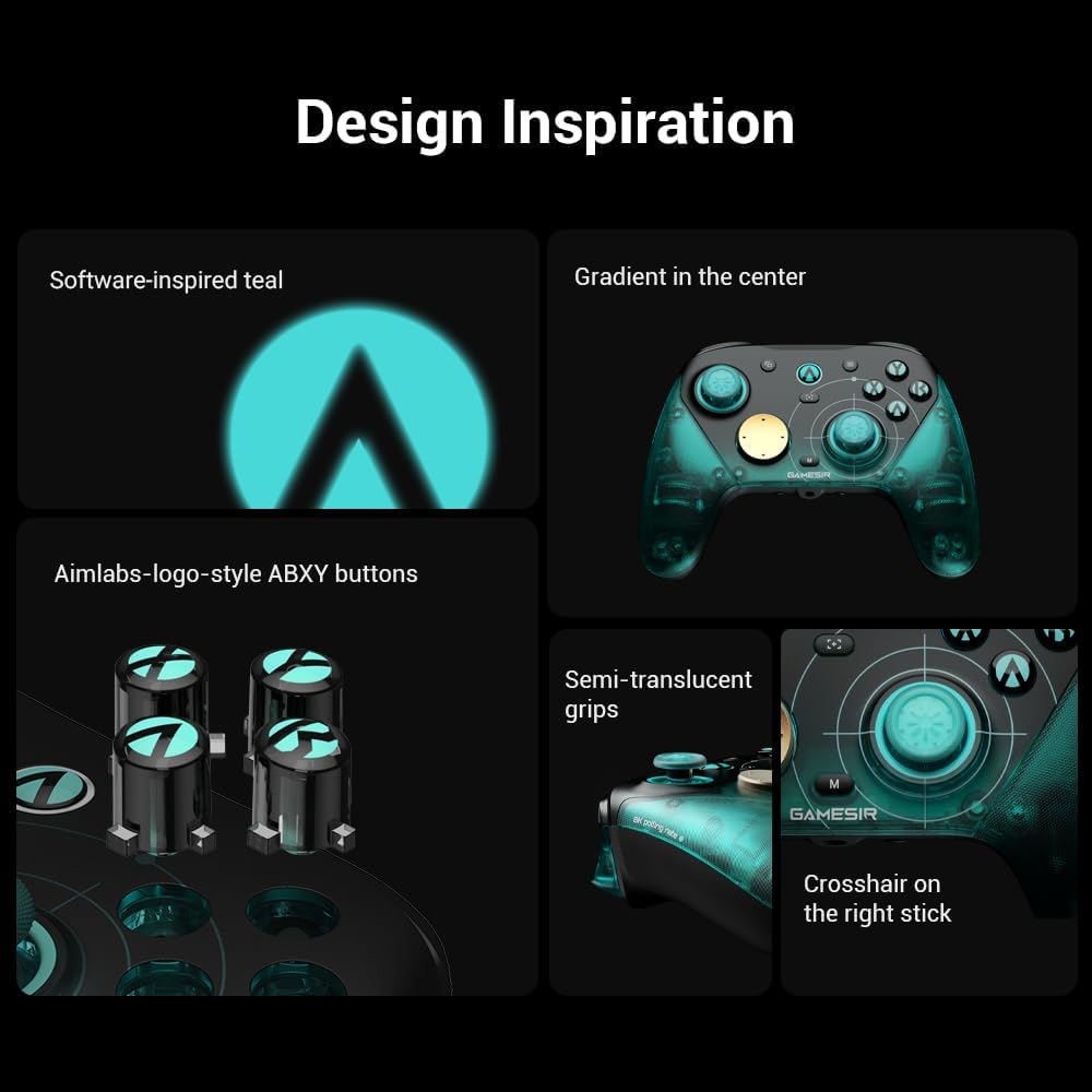 GameSir G7 Pro 8K PC Wireless Controller for Windows with TMR Joysticks, Dual-Mode Trigger Stops, Four Remappable Macro Buttons, 3.5mm Audio Support - Aimlabs Edition - الصورة 4