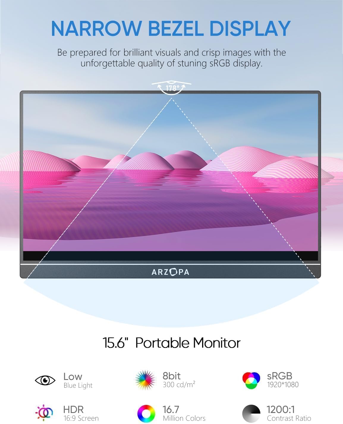 شاشة محمولة 15 6 بوصة fhd 1080p شاشة لابتوب محمول - الصورة 3
