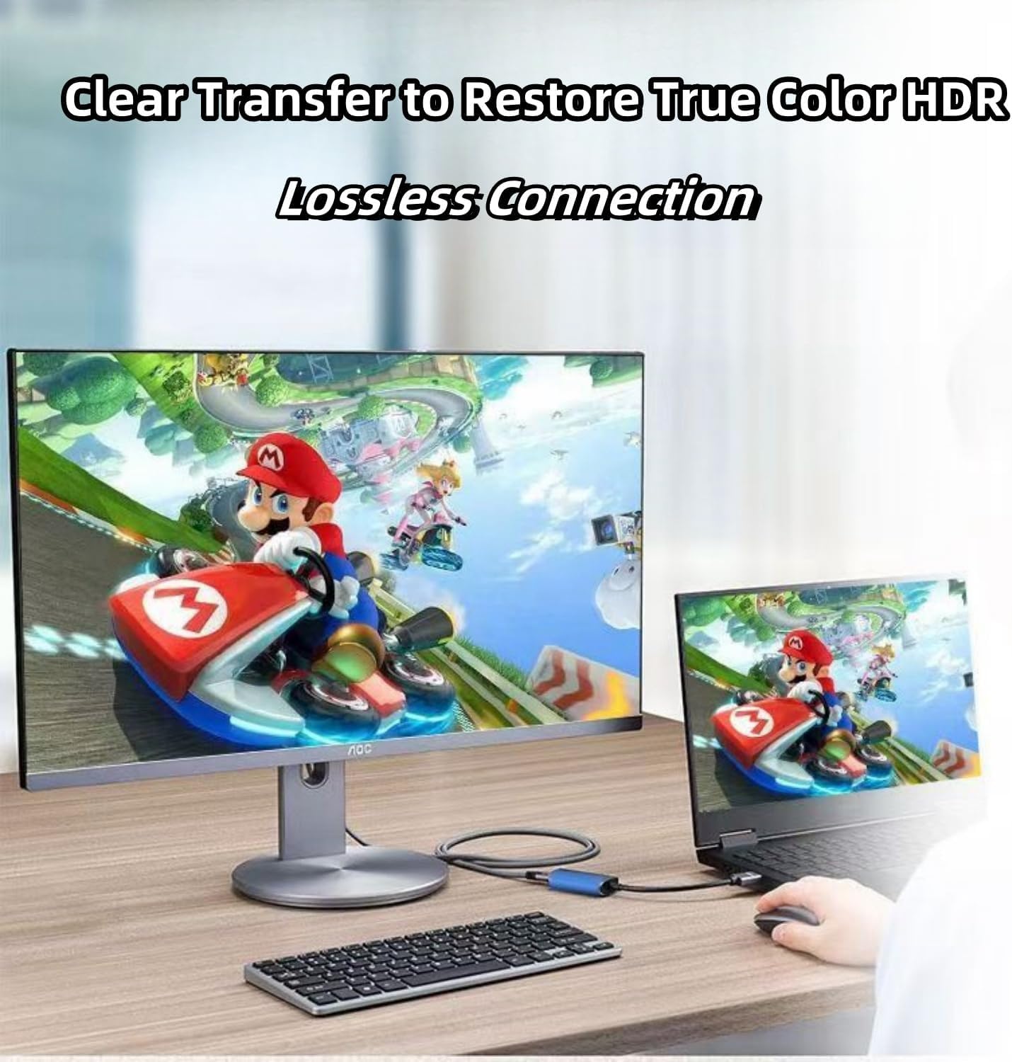 محول 4K HDMI الى USB-C، محول فيديو محمول للتوصيل والتشغيل لنظارات الواقع المعزز متوافق مع بلاي ستيشن 4 وبلاي ستيشن 5 واكس بوكس وسويتش واللابتوب والكمبيوتر ودعم UHD 60Hz - الصورة 7