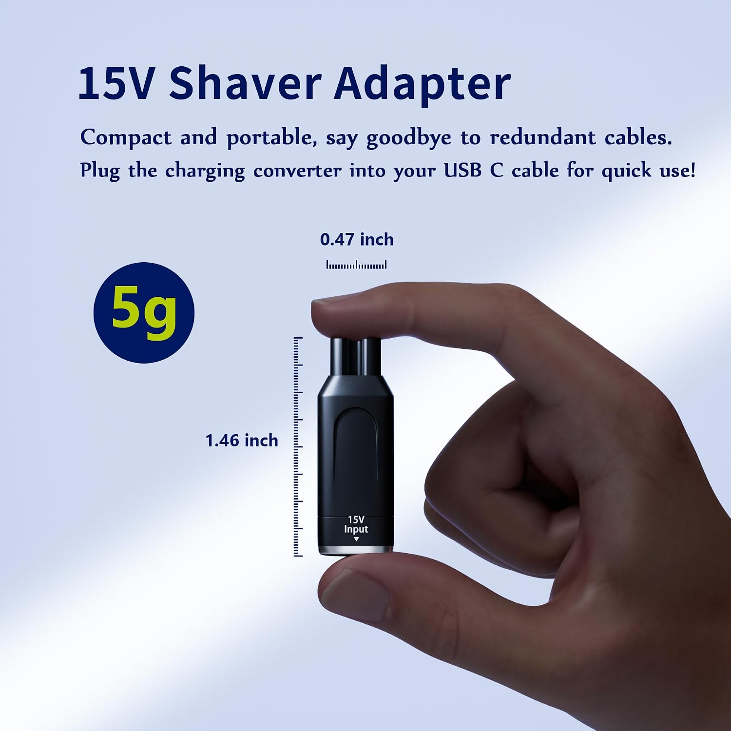 محول شحن 15 فولت HQ8505 USB C لماكينة الحلاقة فيليبس نوريلكو سلسلة HQ8505 7000 5000 3000، ون بليد QP6520 QP6530 QP6510 (غير الكابل) (اسود) - الصورة 4