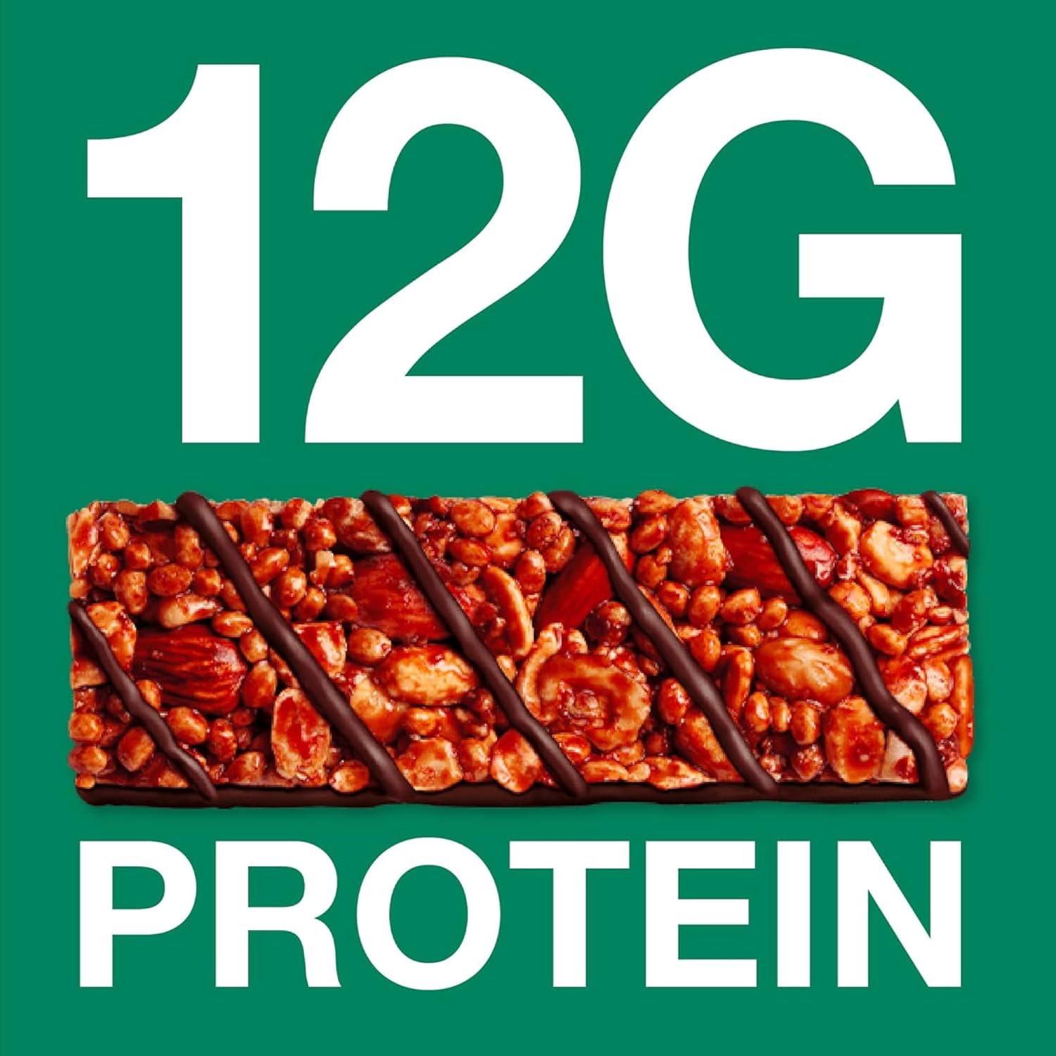 be kind hazelnut dark chocolate protein bar 12g plant protein gluten free snacks no preservatives no artificial colors no sweeteners pack of 12x50g - الصورة 3