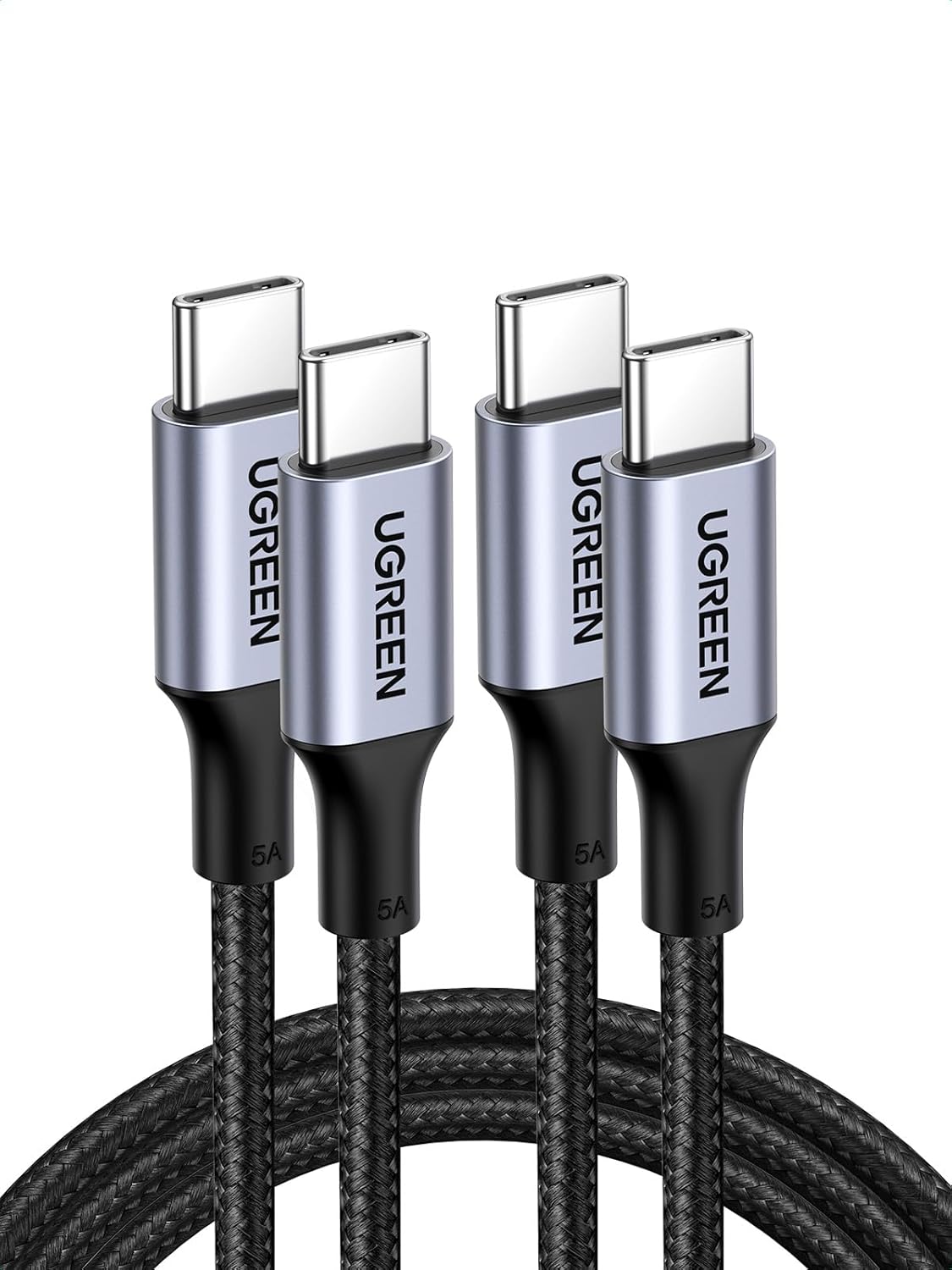 2 كيبل شحن سريع USB-C مضفر بطول 3 متر، بتوصيل طاقة 100 واط من USB-C الى USB-C، لاجهزة ايباد ميني 6 وماك بوك برو 2021 14 و16 انش، ماك بوك اير، ايباد برو 12.9 انش، سامسونج S21+، هواوي P40 | مغطى بالنايلون من النوع سي، متوافق مع ماك بوك وايباد وايفون 17 برو ماكس اير 16 وجالكسي اس 26 واس 25 بلس الترا بكسل 10 9.